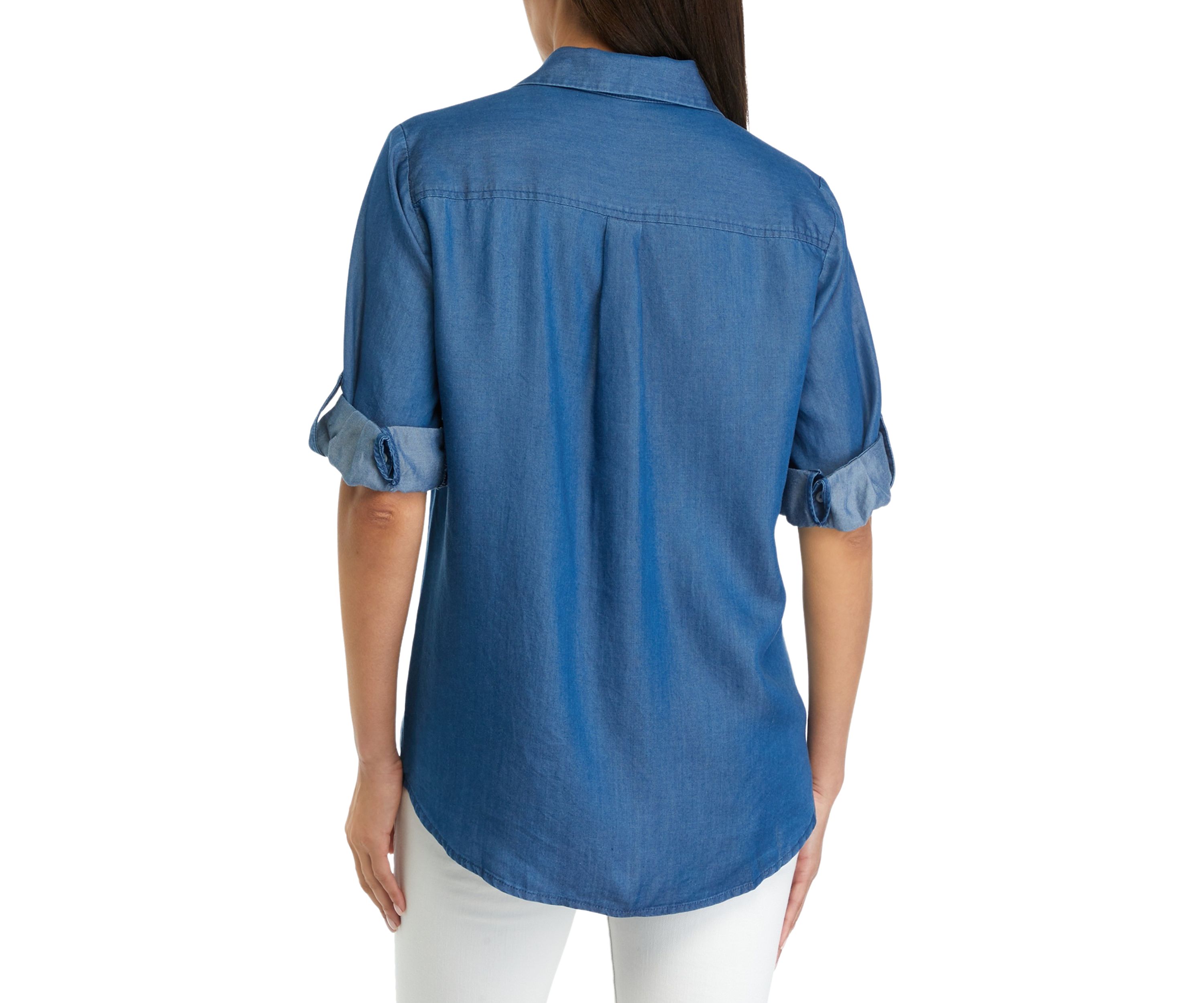 Womens Roll Tab Button Up Shirt 
