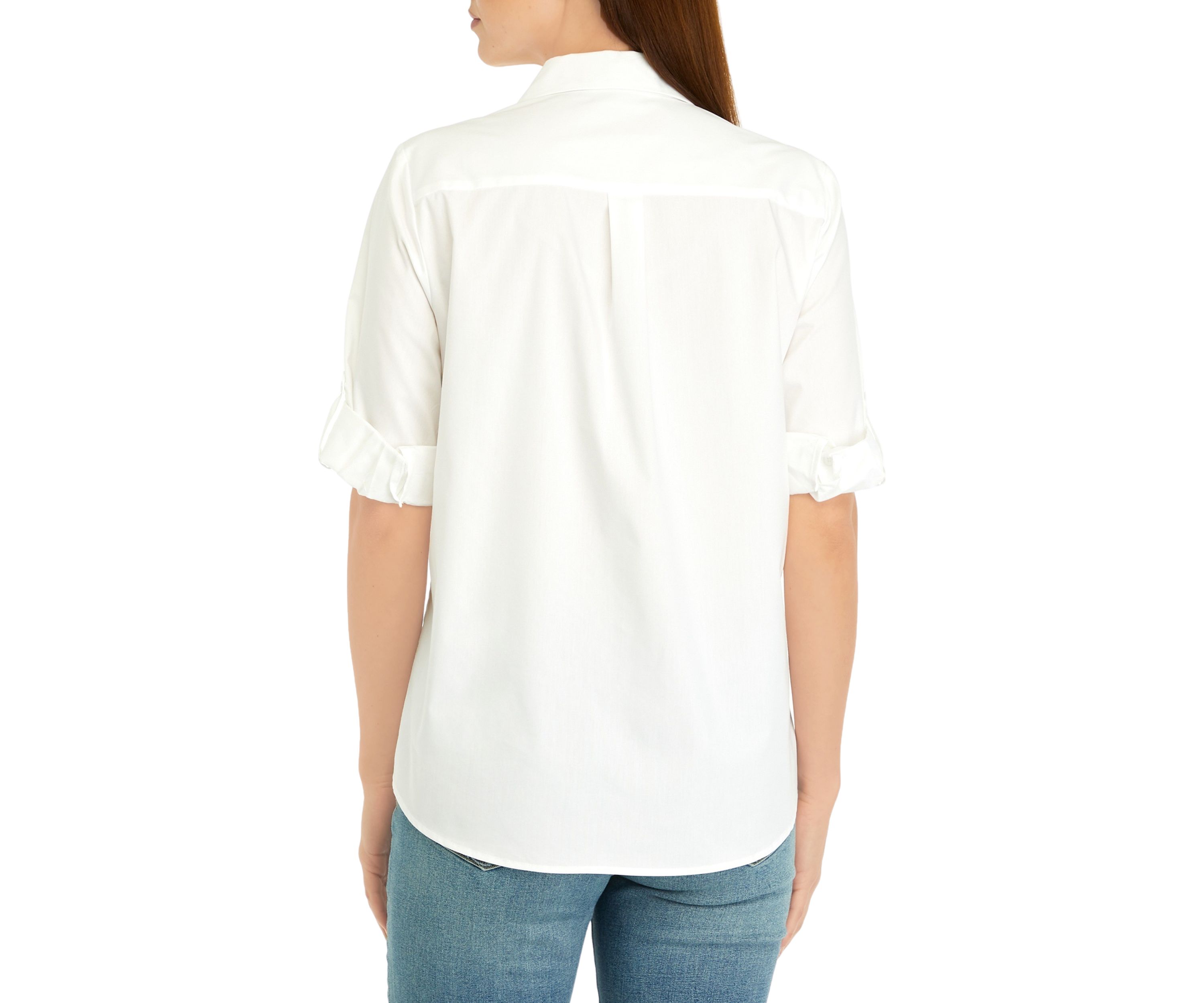 Womens Roll Tab Button Front Shirt 