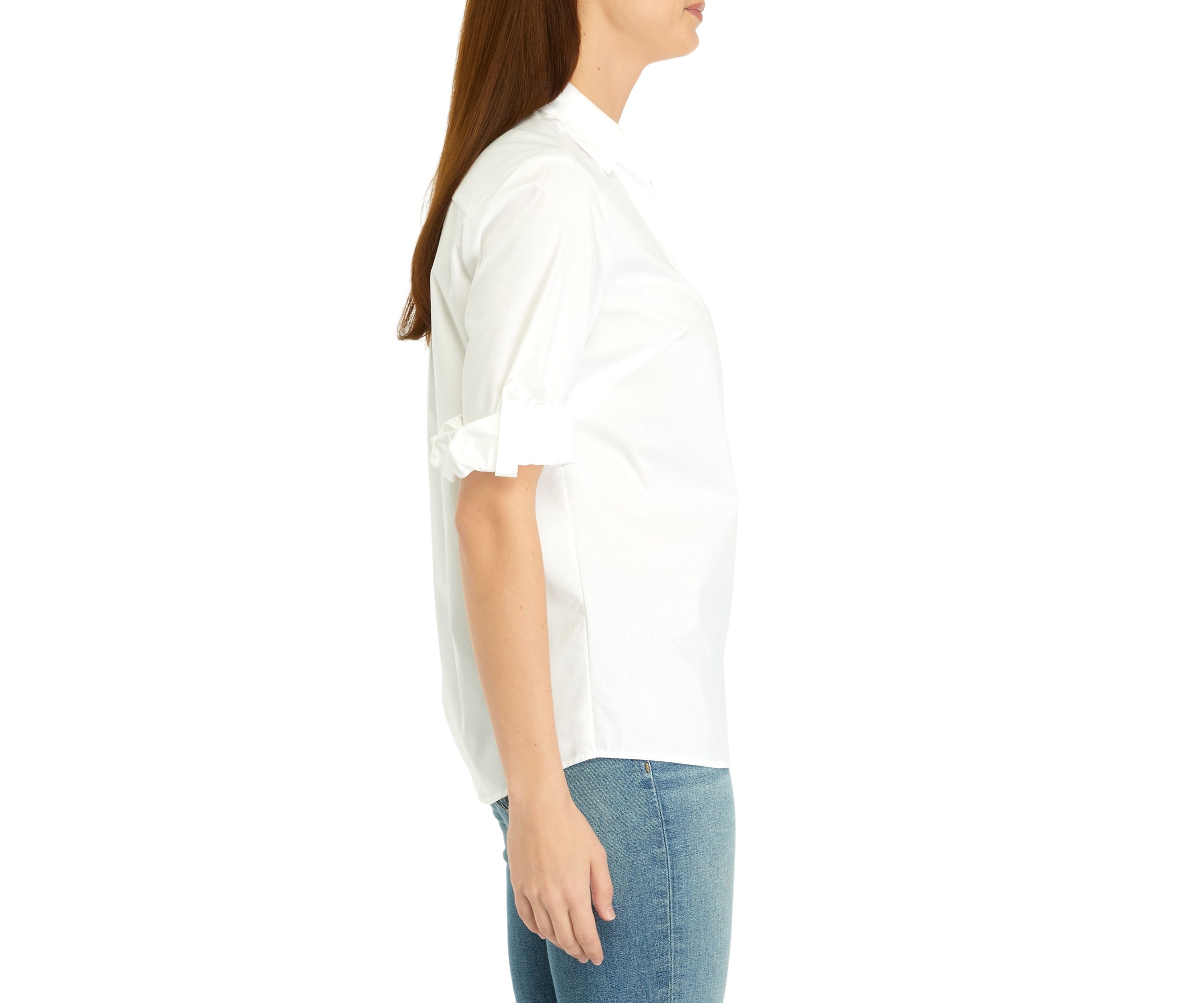Womens Roll Tab Button Front Shirt 
