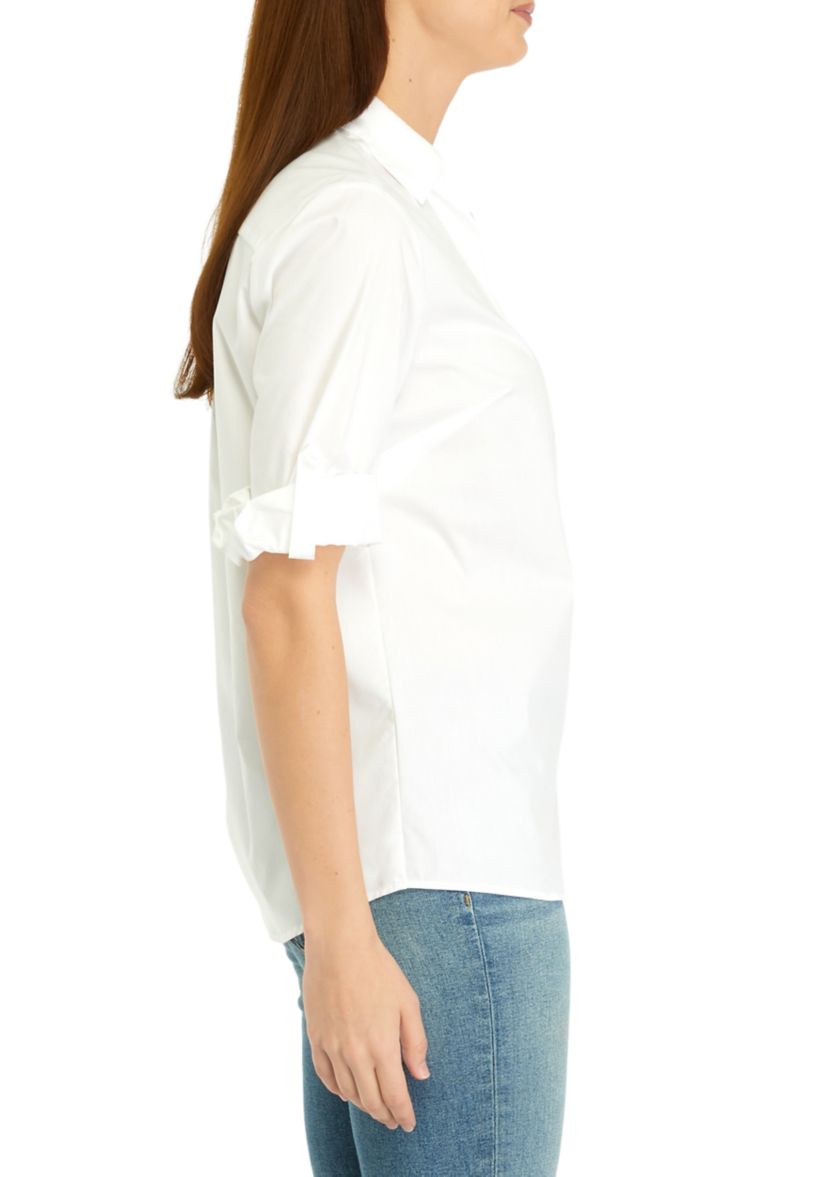 Womens Roll Tab Button Front Shirt 