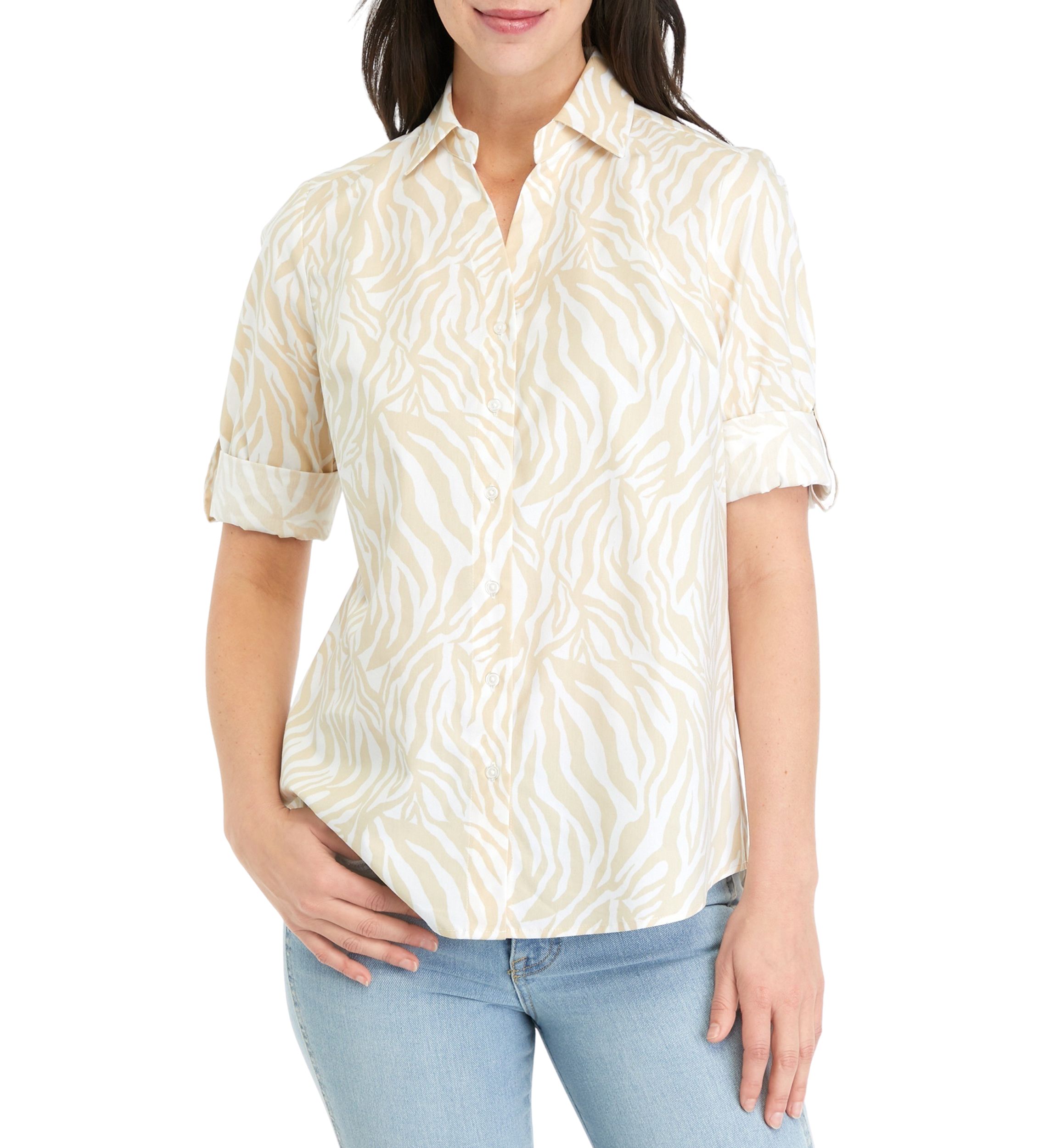 Womens Collared Button Up Shirt 