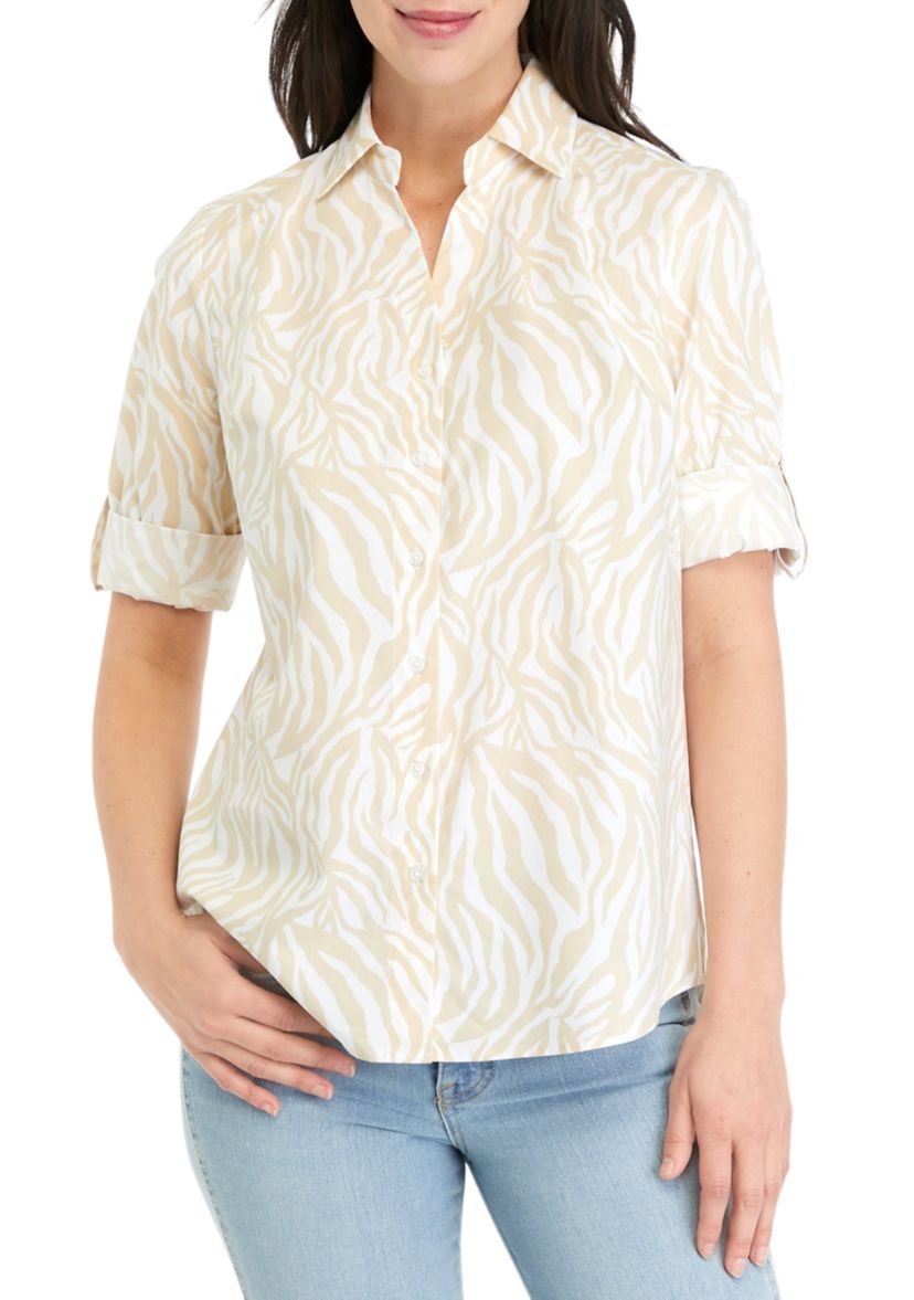 Womens Collared Button Up Shirt 