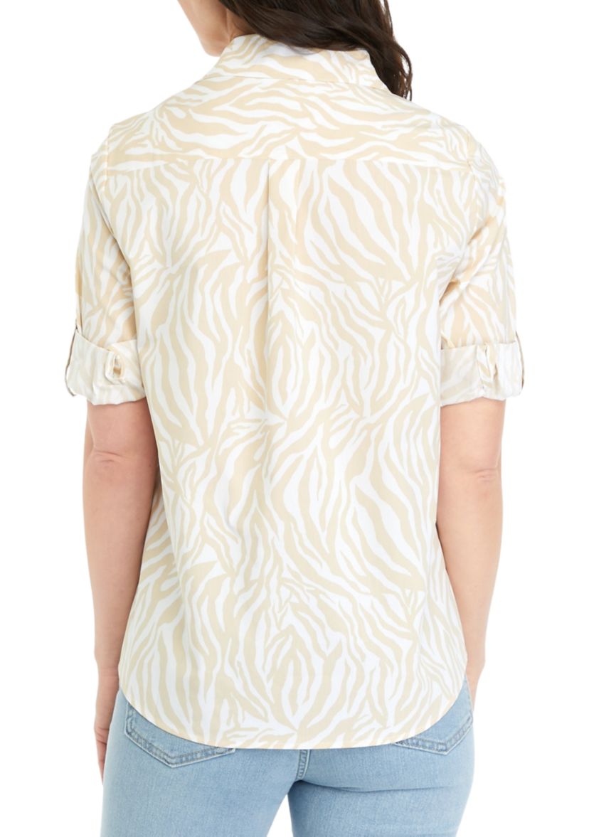 Womens Collared Button Up Shirt 