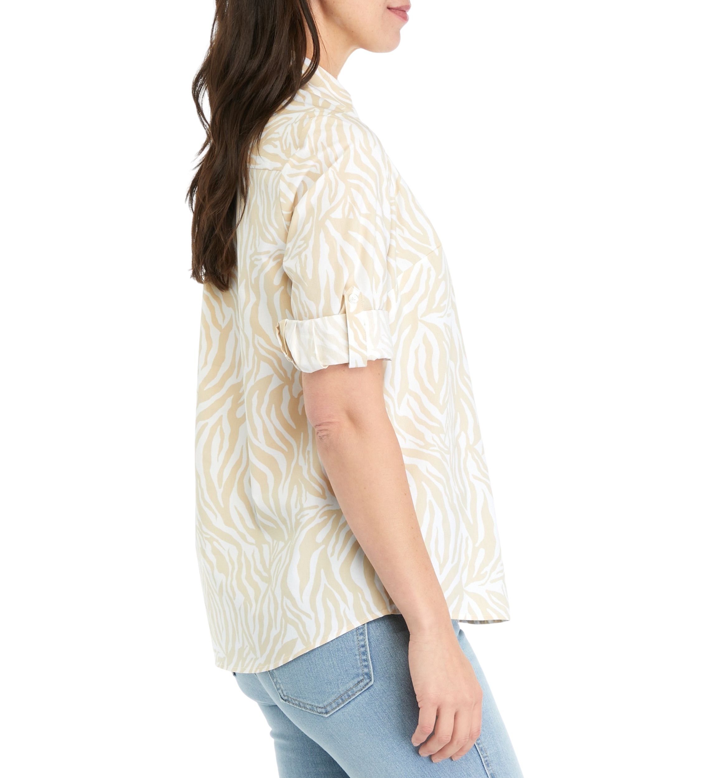 Womens Collared Button Up Shirt 