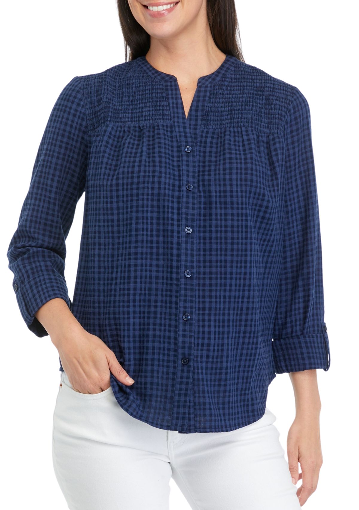 Womens Smoke Yoke 3/4 Sleeve Shirt