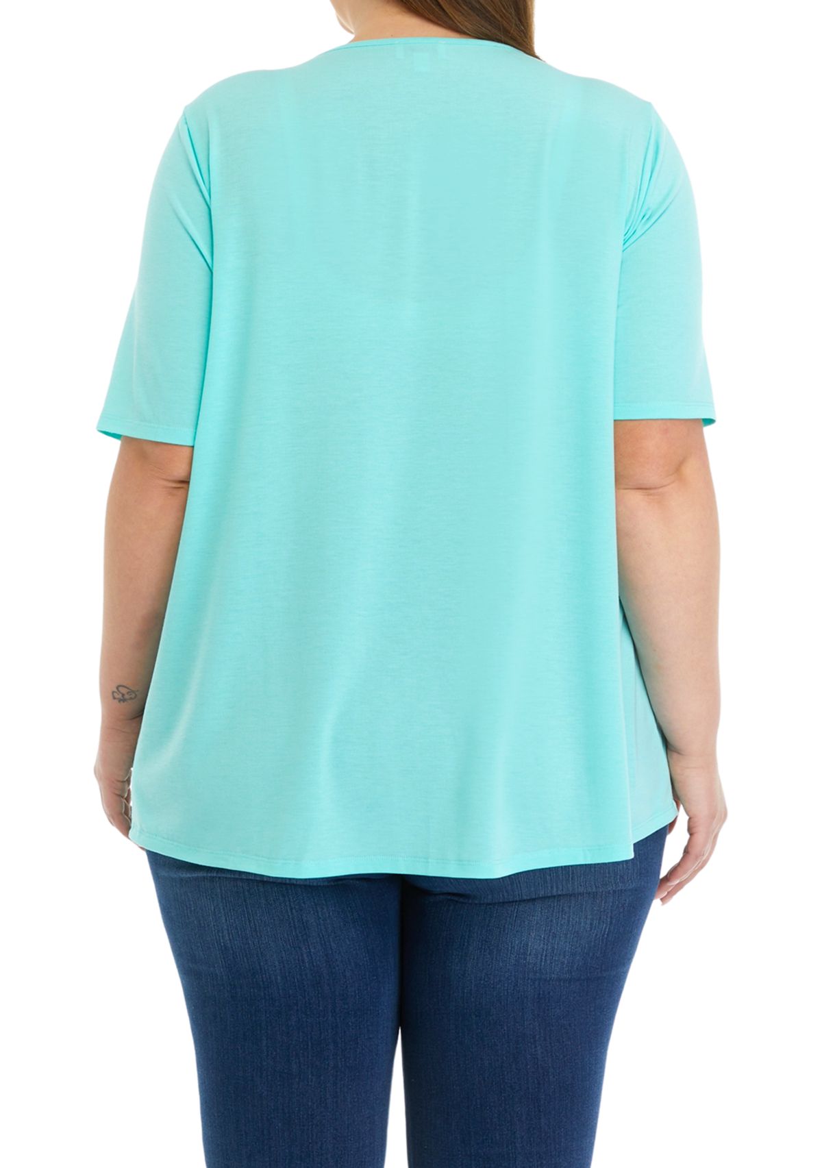 Plus Size Solid Smocked Top