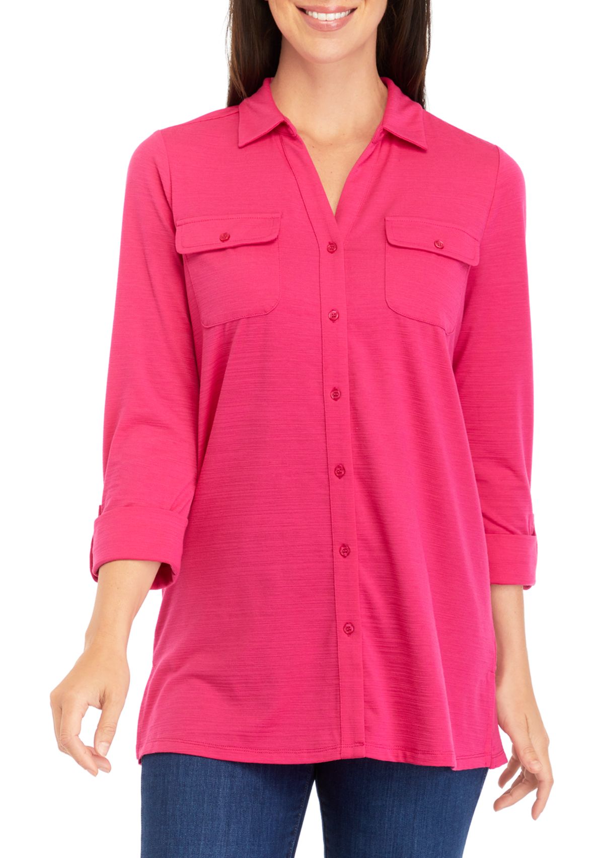 Womens Knit Utility Tunic Top