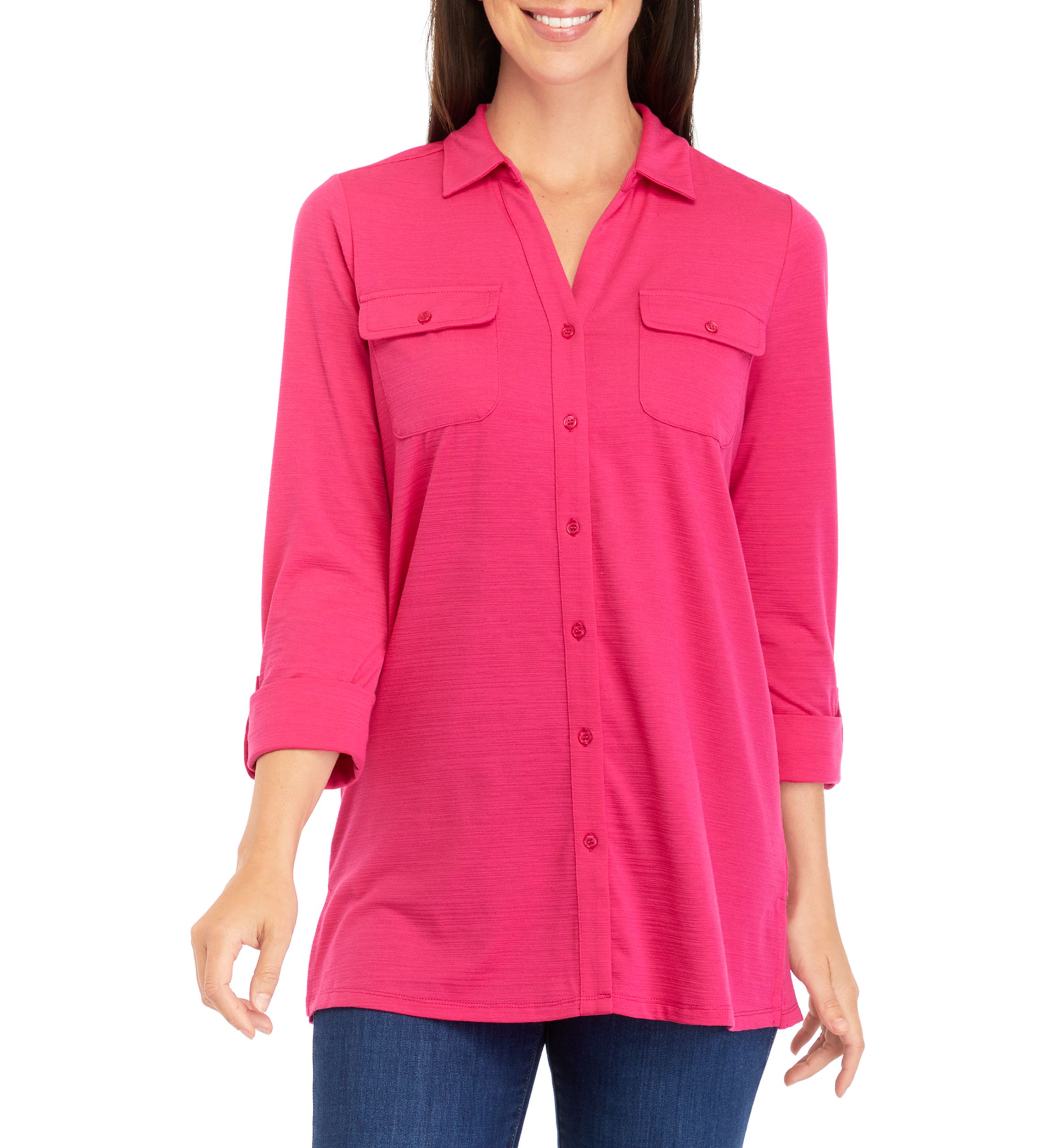 Womens Knit Utility Tunic Top