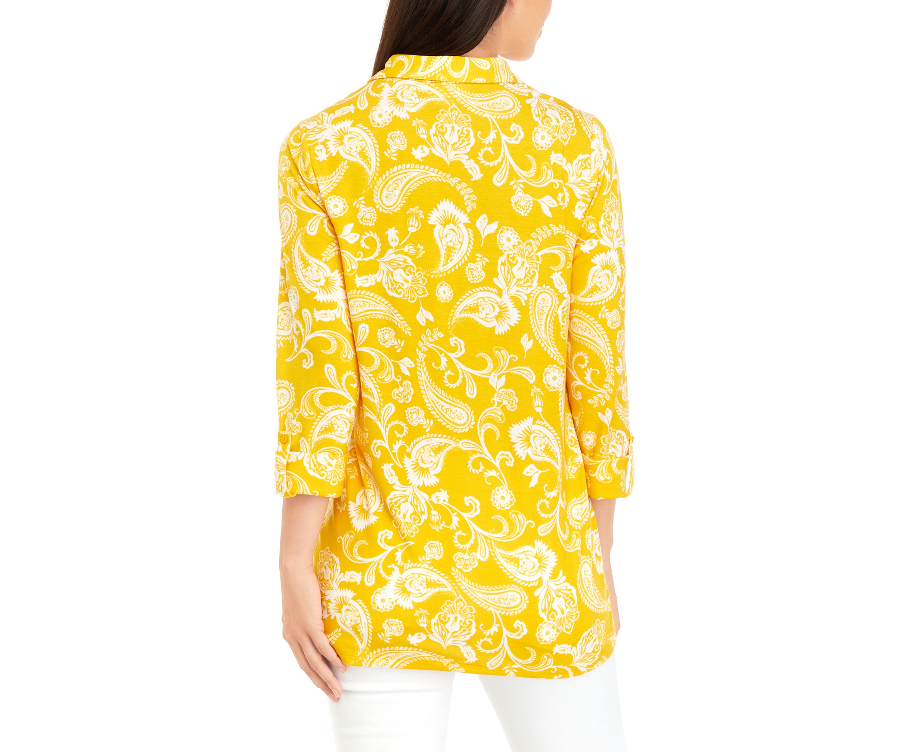 Womens Knit Utility Printed Top
