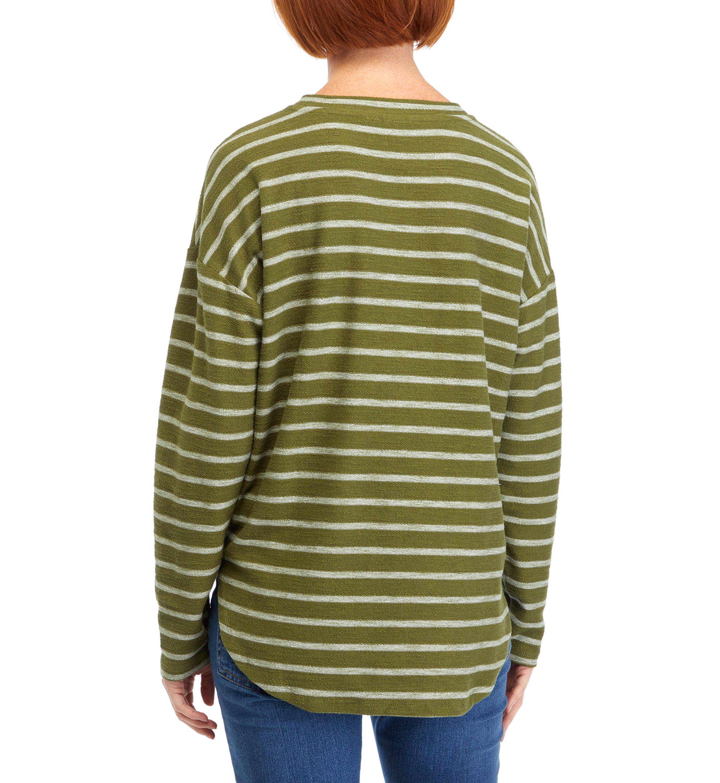 Womens Long Sleeve Chest Pocket Printed T-Shirt