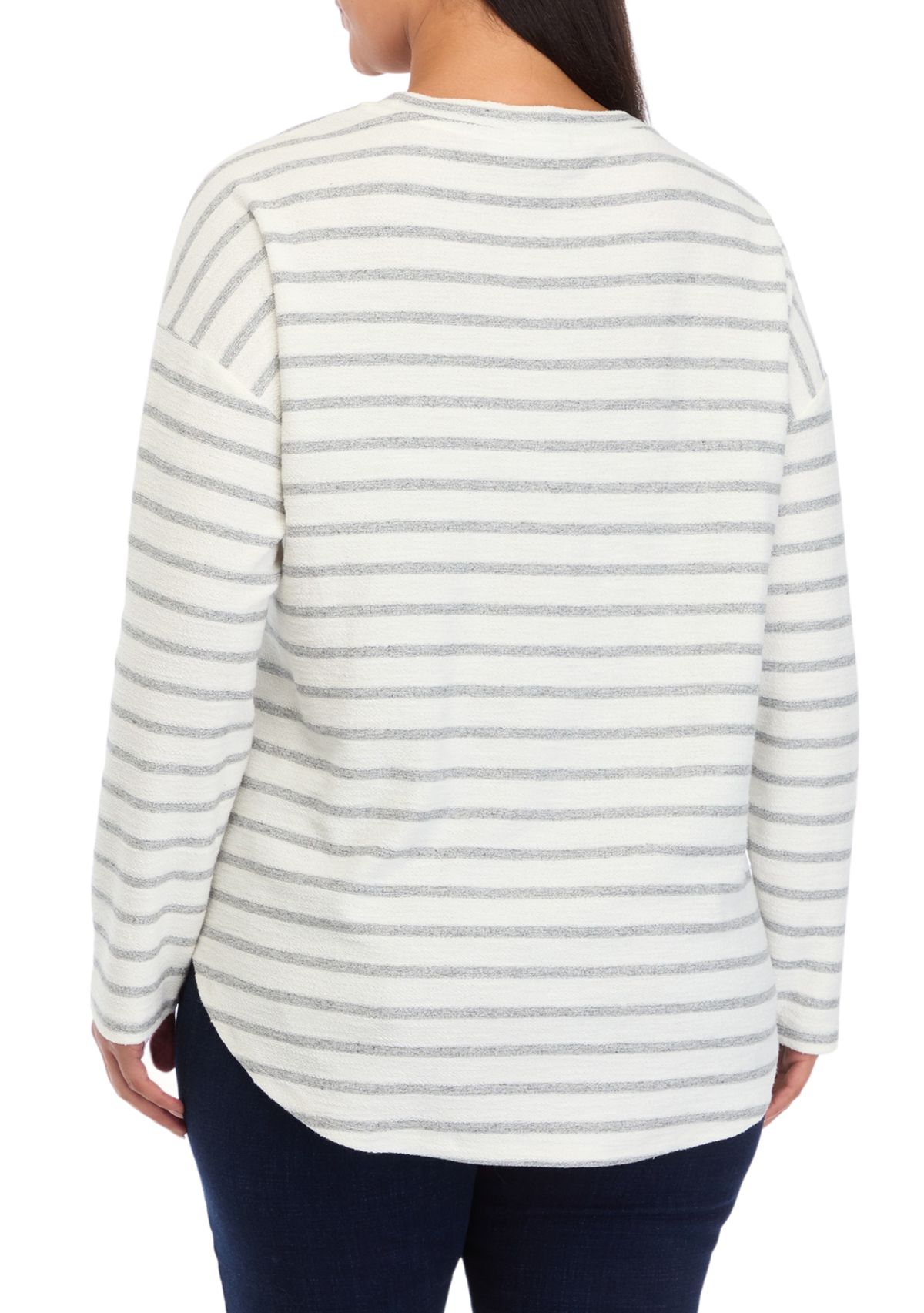 Plus Size Drop Shoulder Striped Shirt 