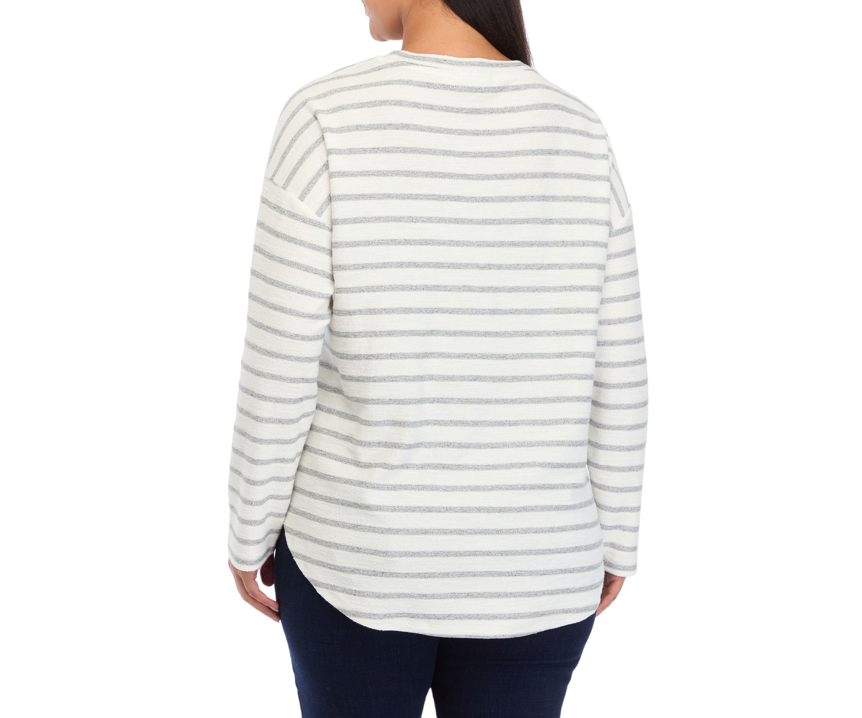 Plus Size Drop Shoulder Striped Shirt 