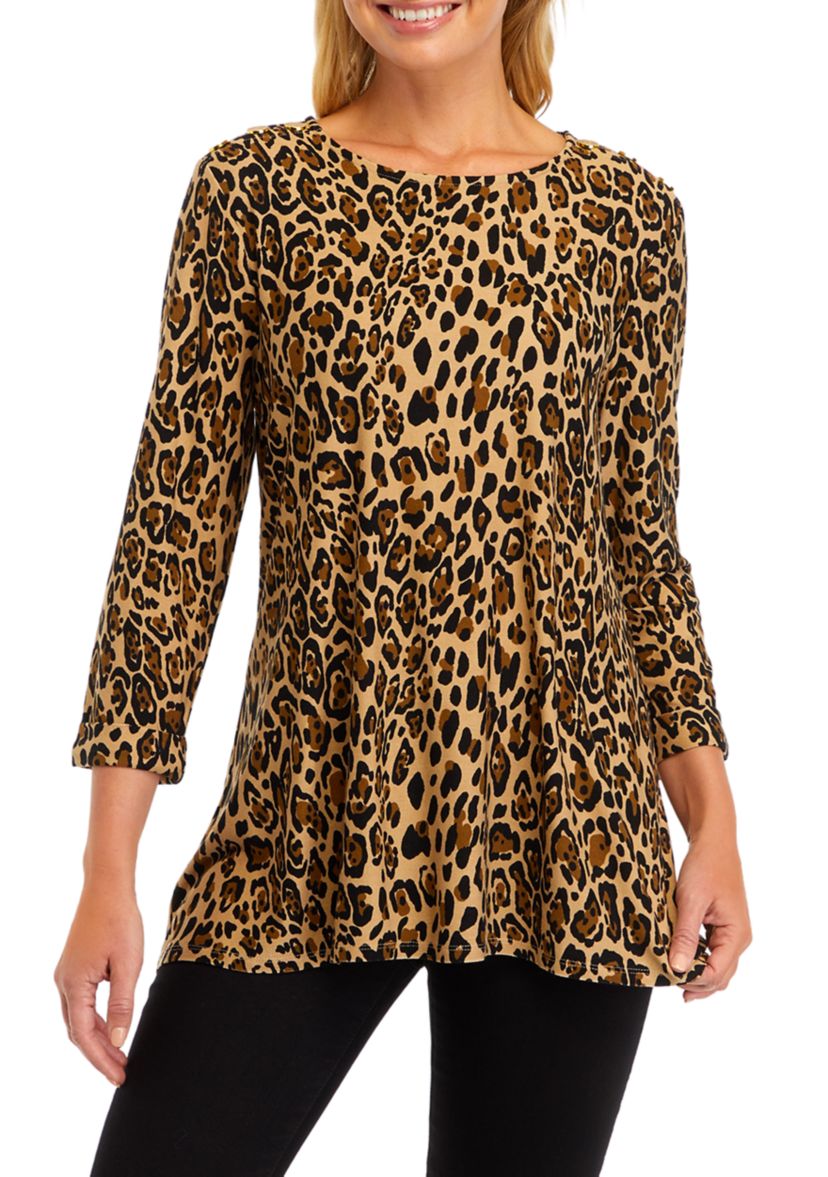 Womens Knit Printed Tunic Top