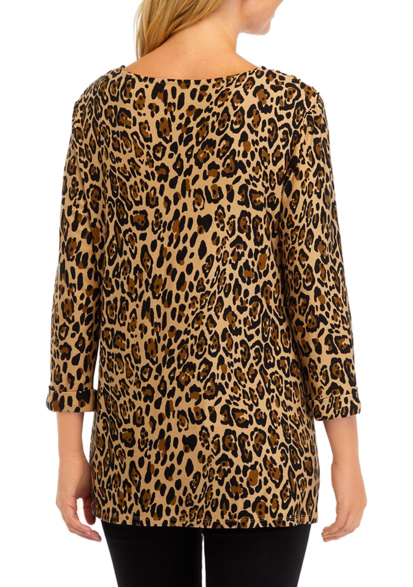 Womens Knit Printed Tunic Top