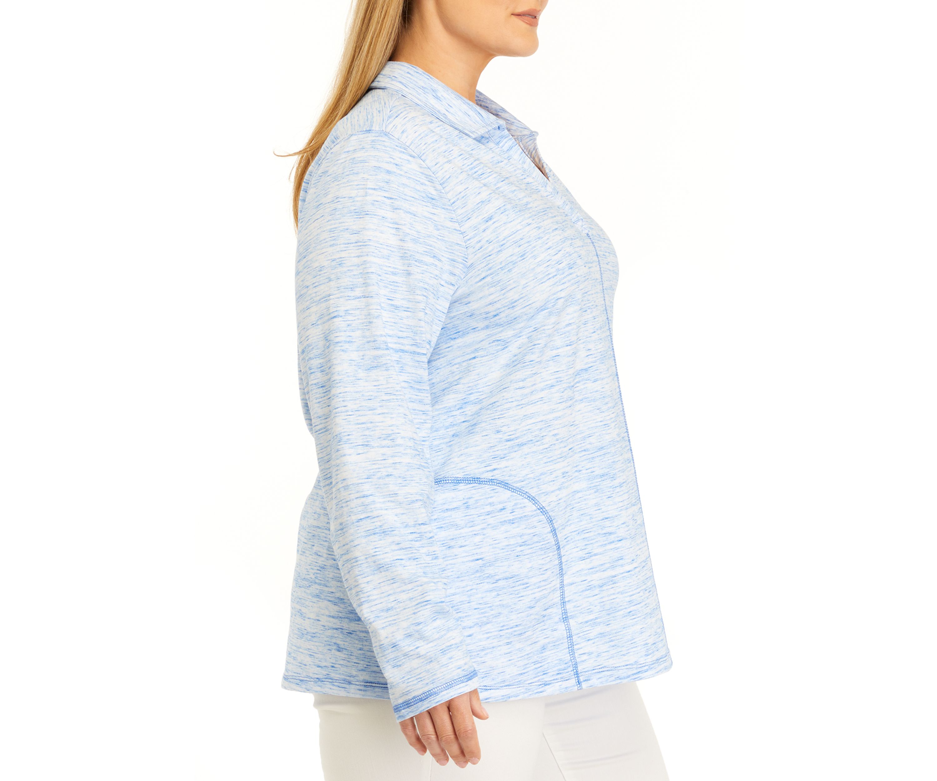 Plus Size Seam Detail Heather Pullover