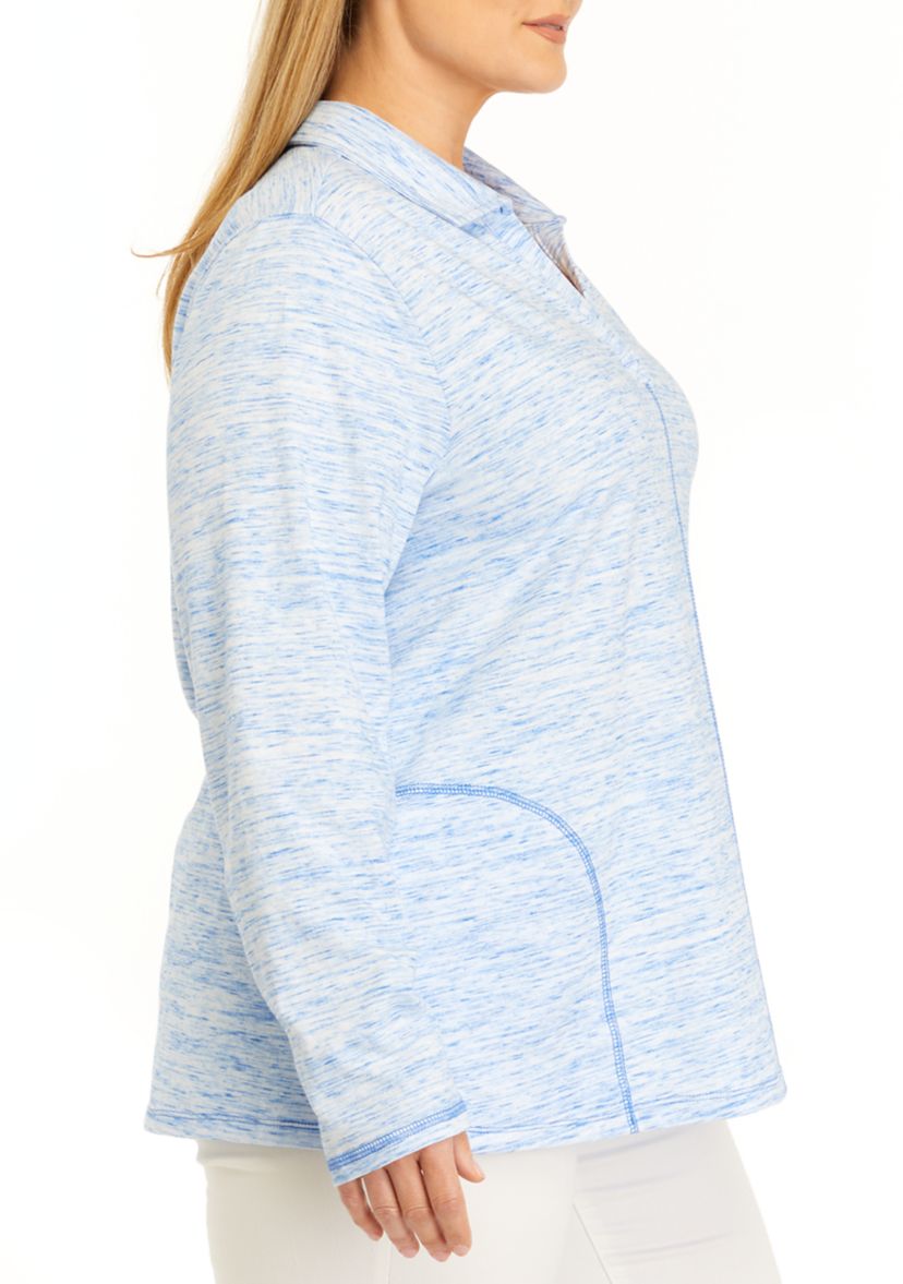 Plus Size Seam Detail Heather Pullover