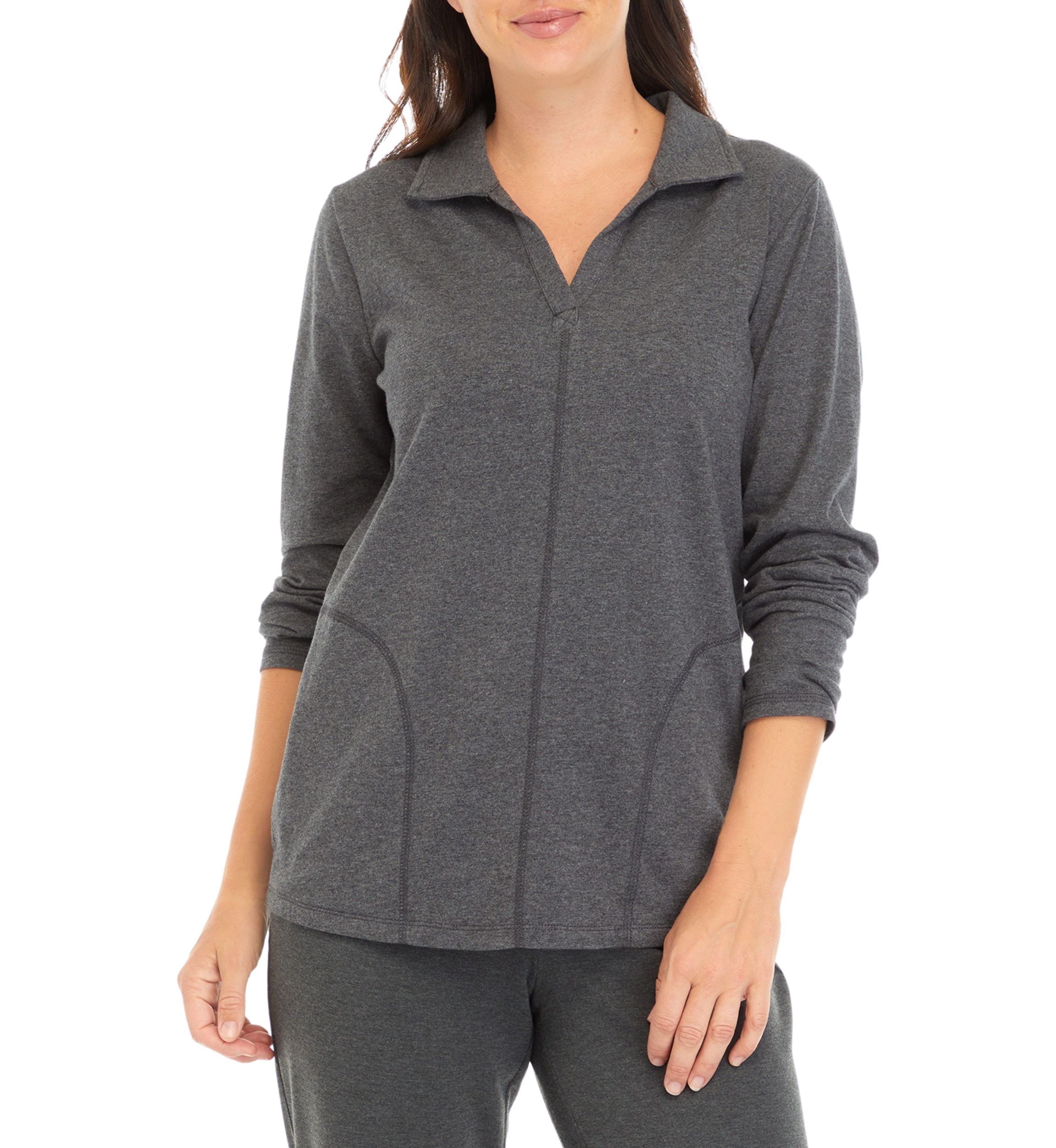 Long Sleeve Seam Detail Heather Jacket 