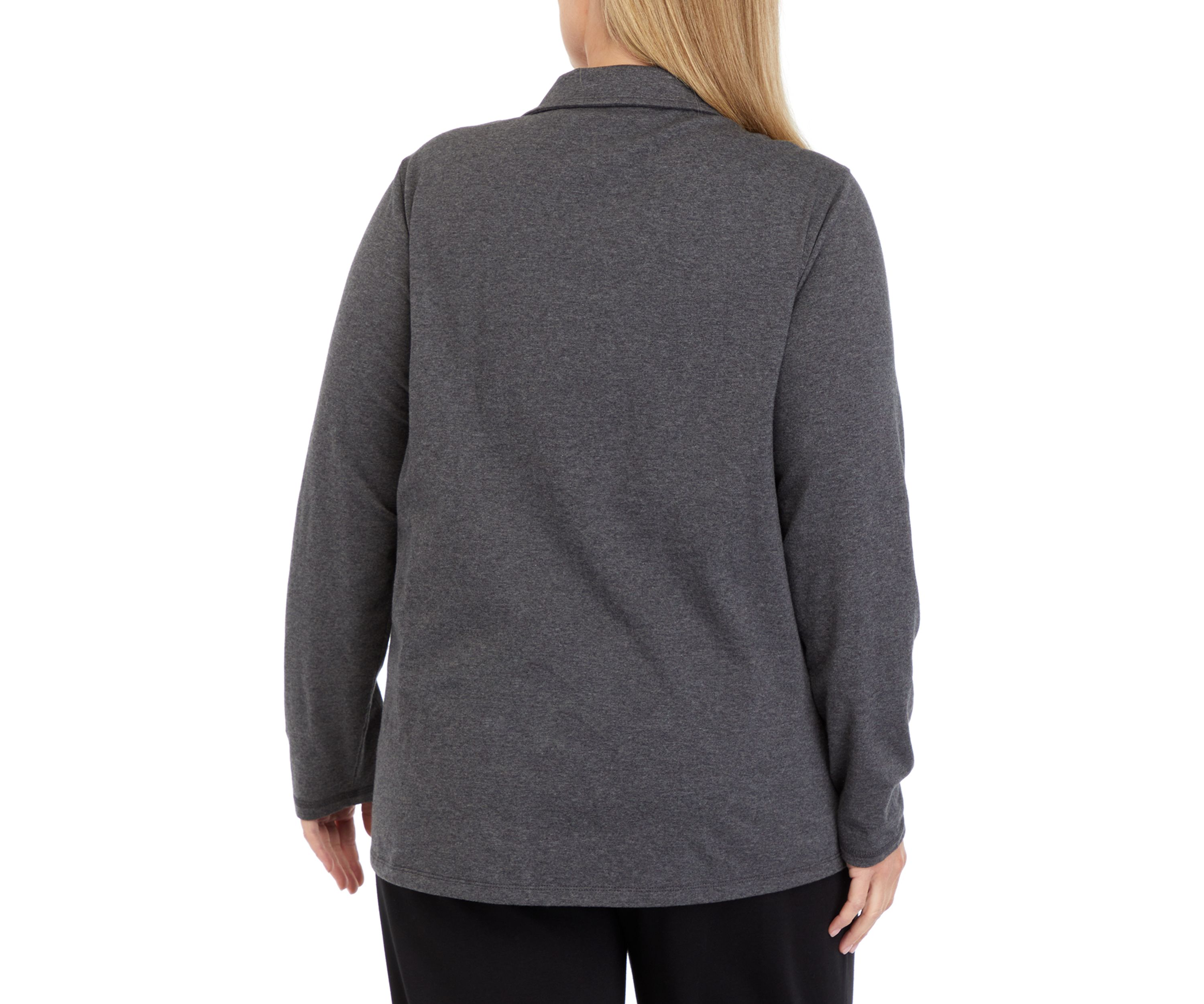 Plus Size Seam Detail Heather Pullover 
