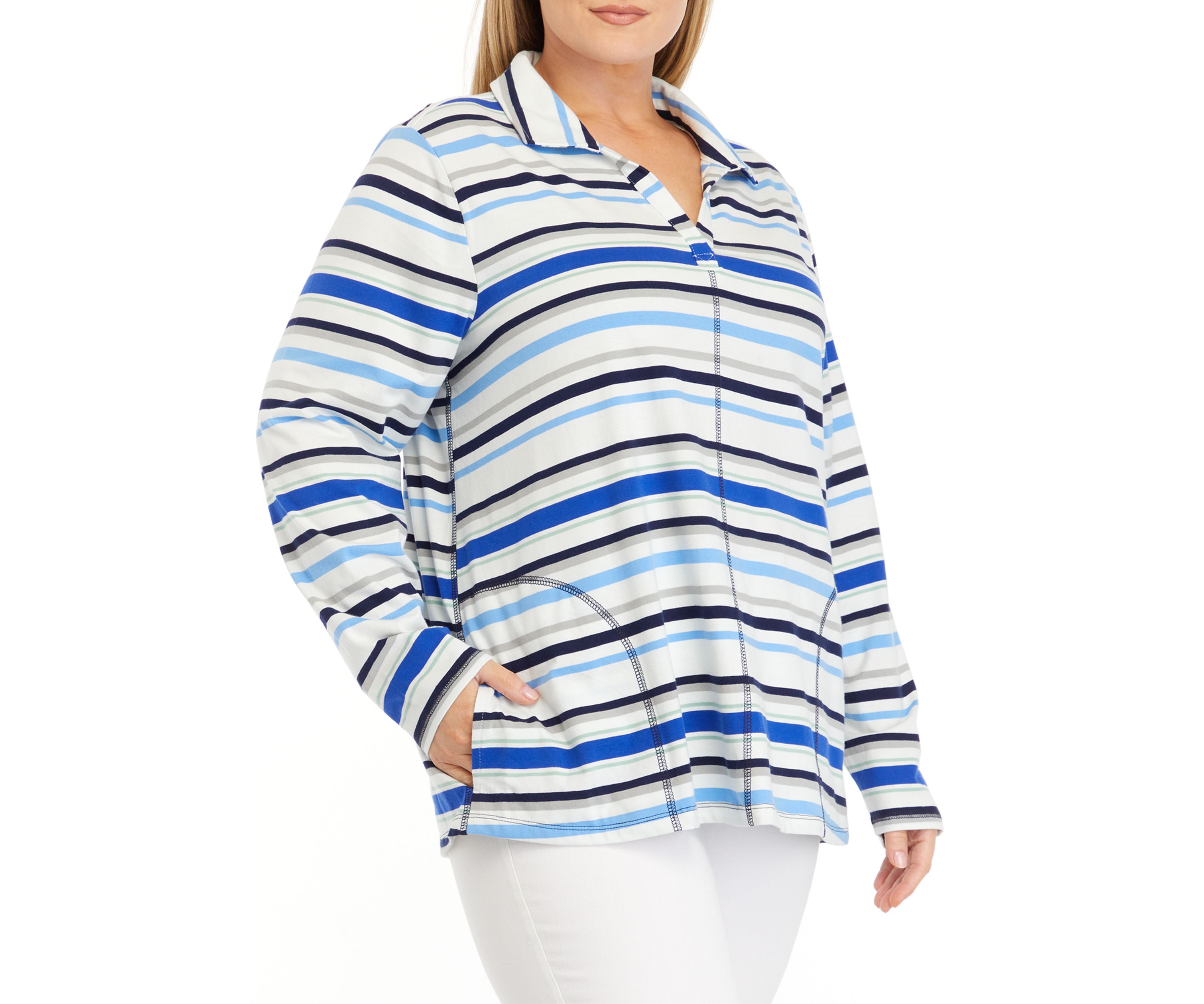 Plus Size Seam Detail Heather Pullover