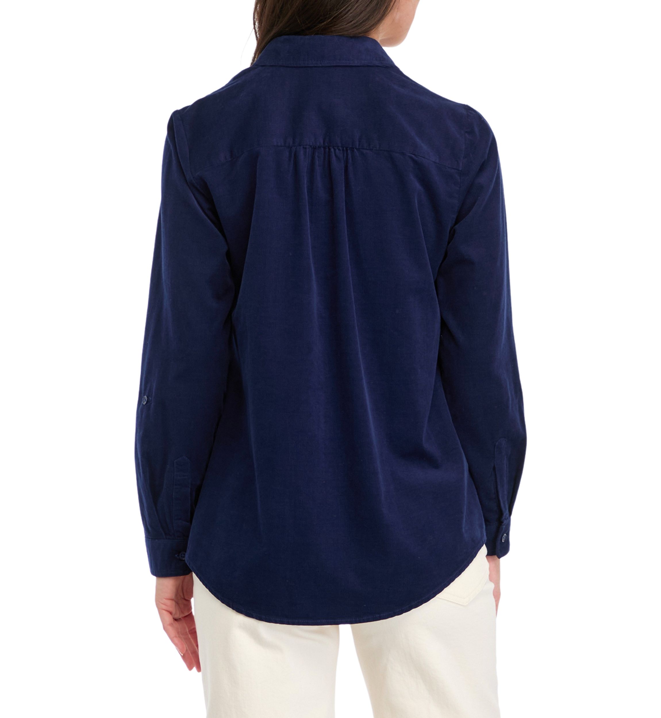 Womens Button Front Corduroy Shirt 