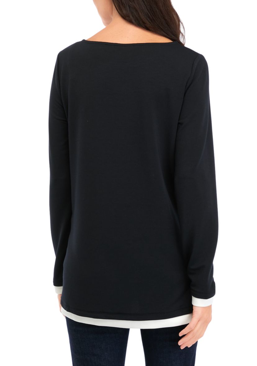 Womens Long Sleeve Knit Top