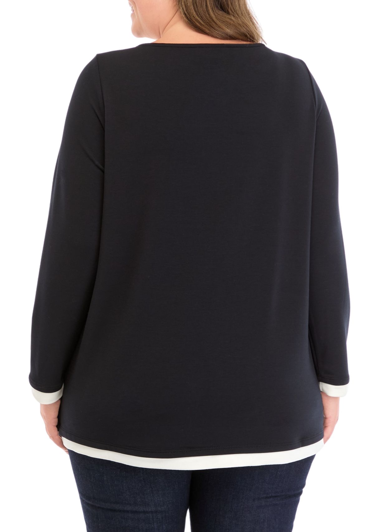 Plus Size Crossover Hem Top