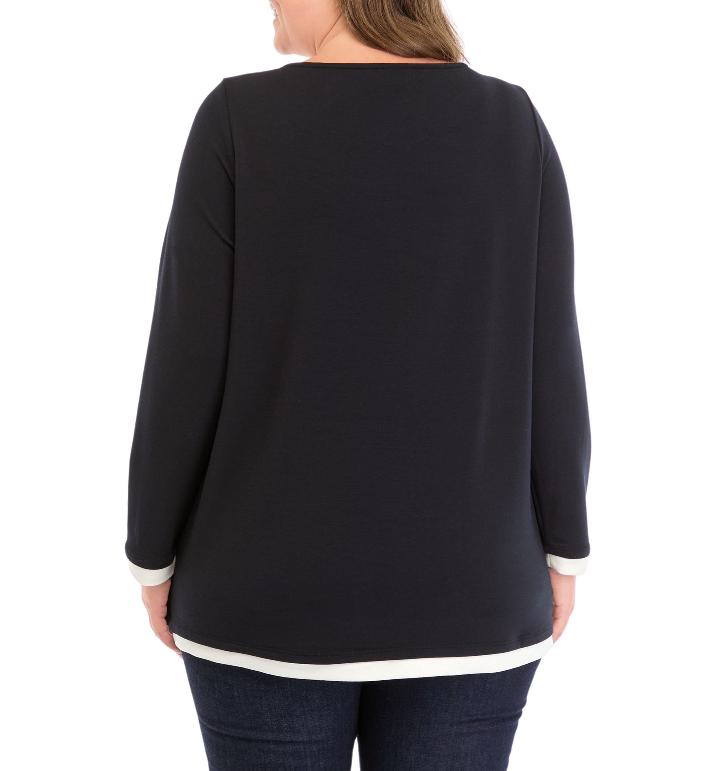 Plus Size Crossover Hem Top