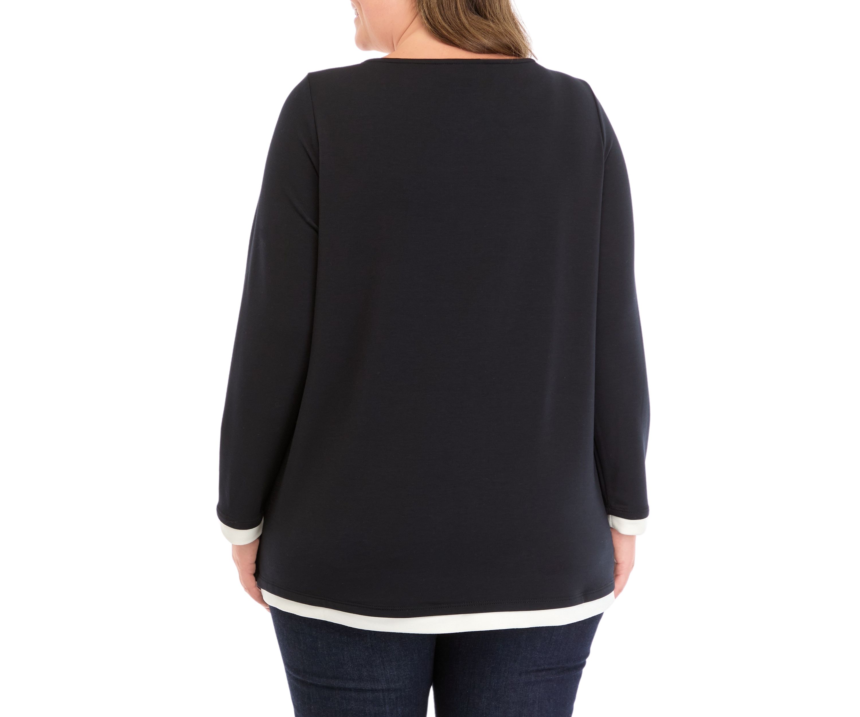 Plus Size Crossover Hem Top