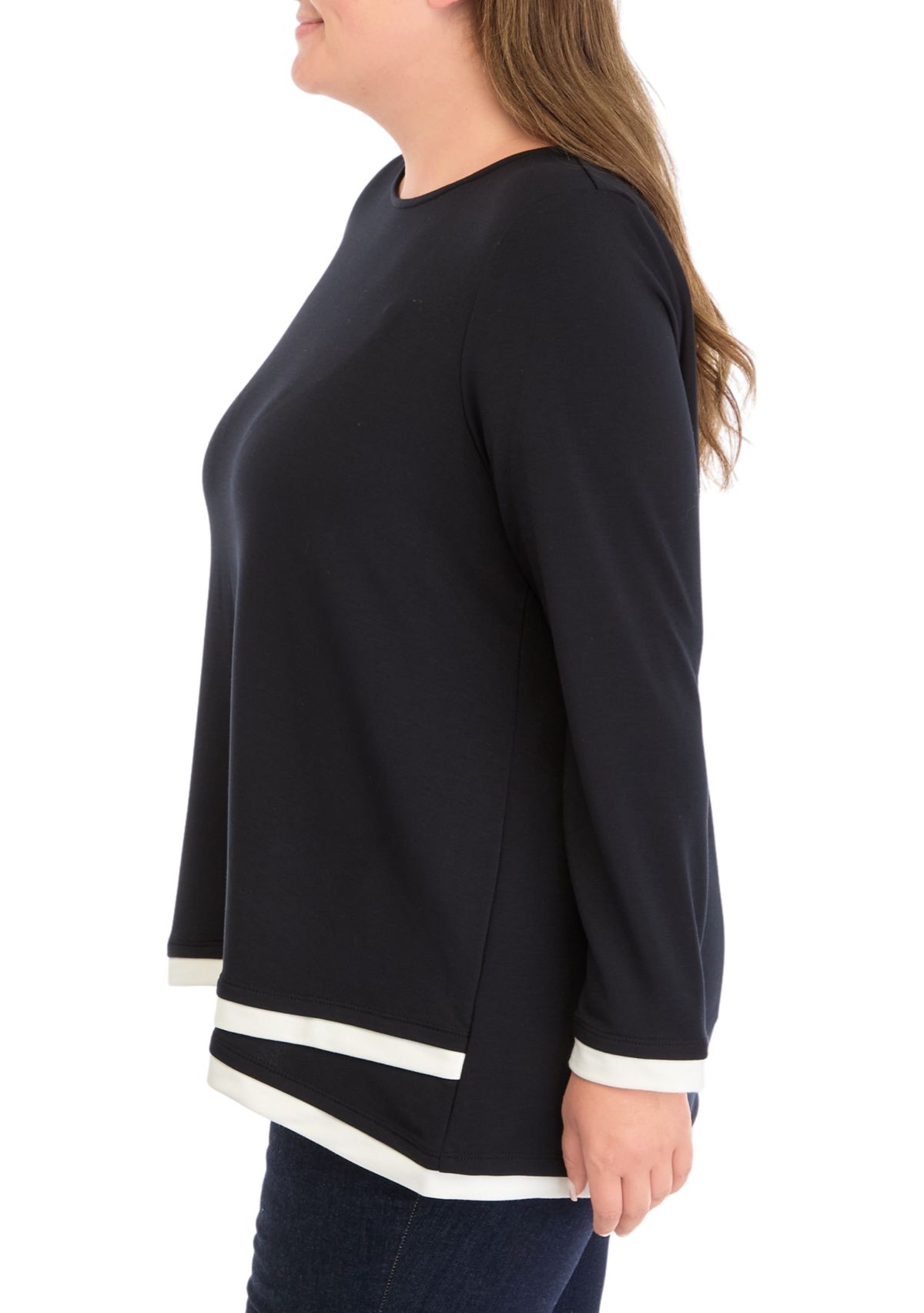 Plus Size Crossover Hem Top