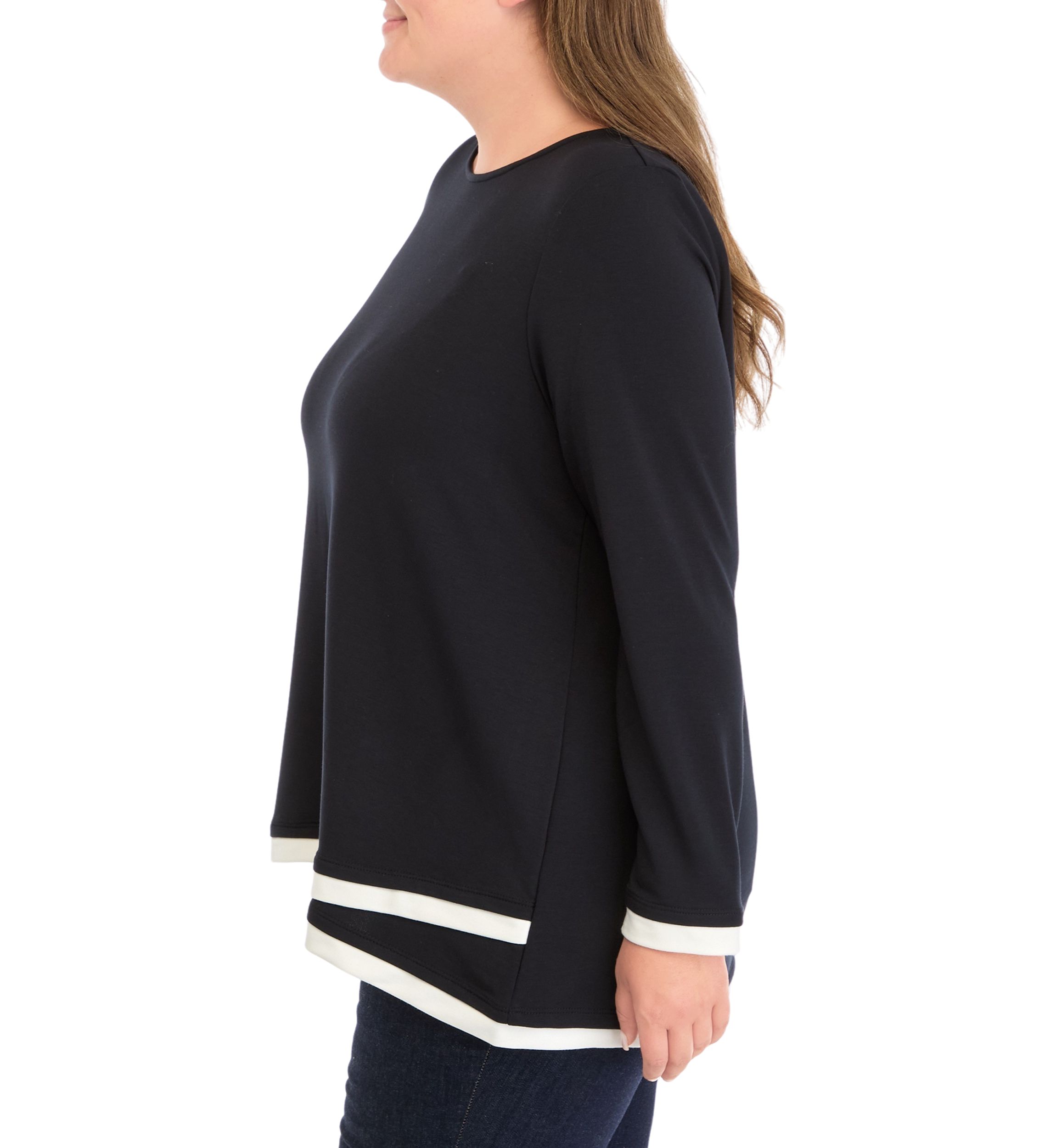 Plus Size Crossover Hem Top