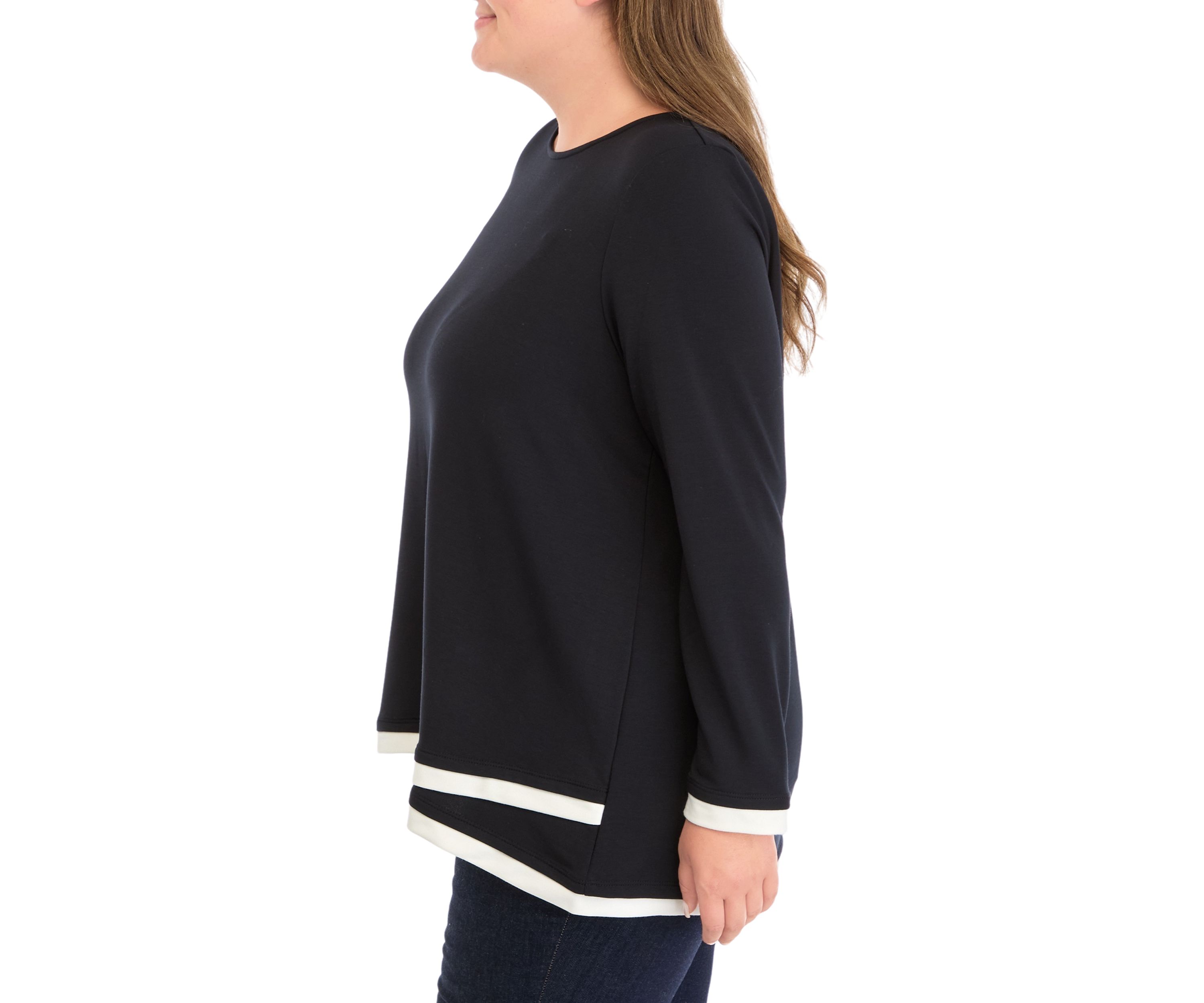 Plus Size Crossover Hem Top