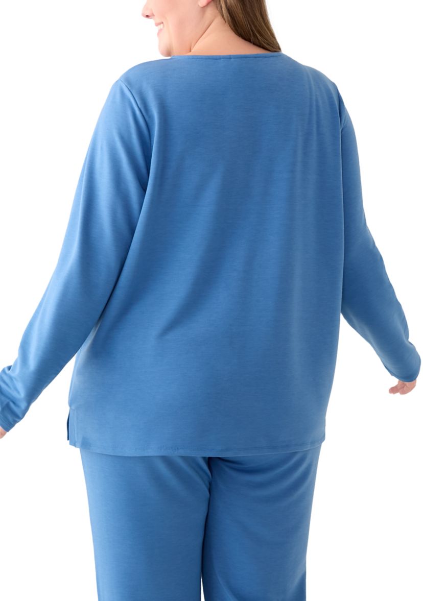 Plus Size Split Neck Top 