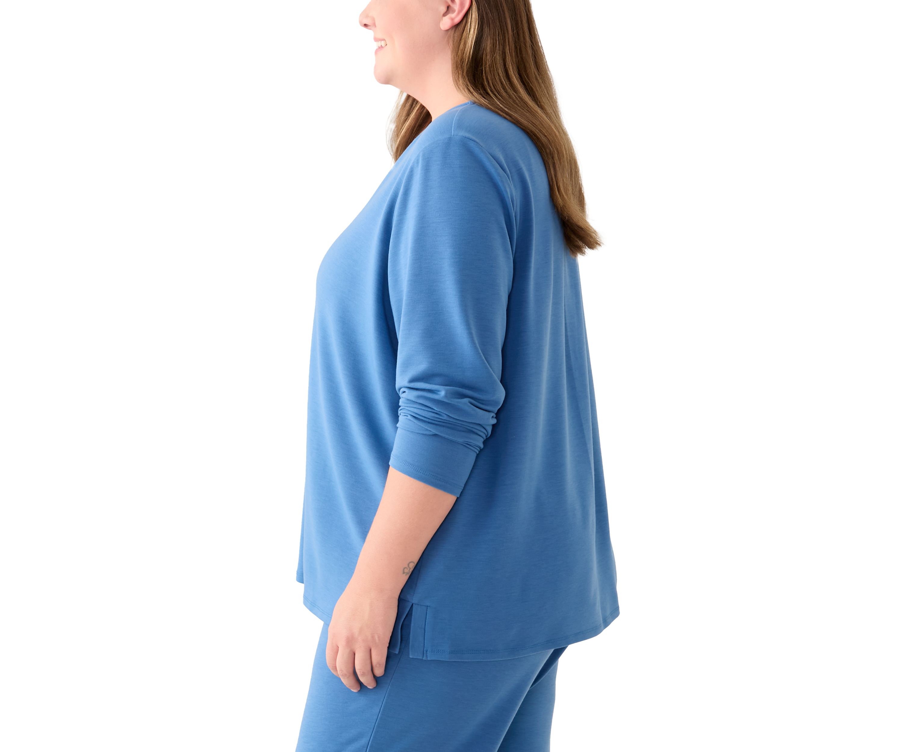 Plus Size Split Neck Top 