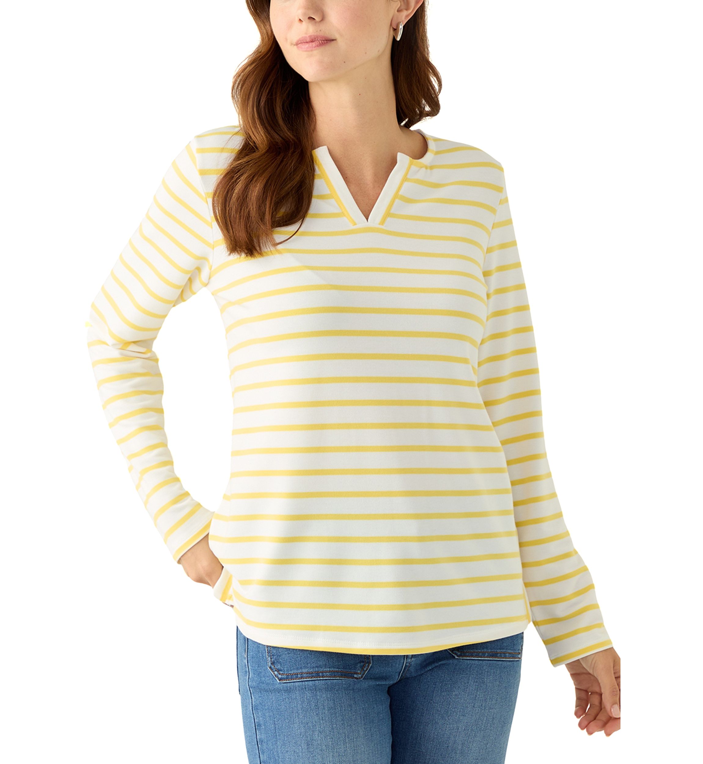 Womens Soft Set Stripe Tunic Top