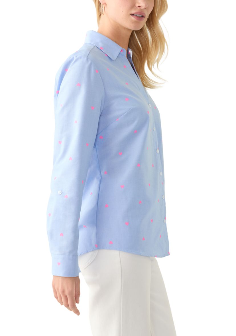 Womens Roll Tab Sleeve Cutaway Neck Shirt 
