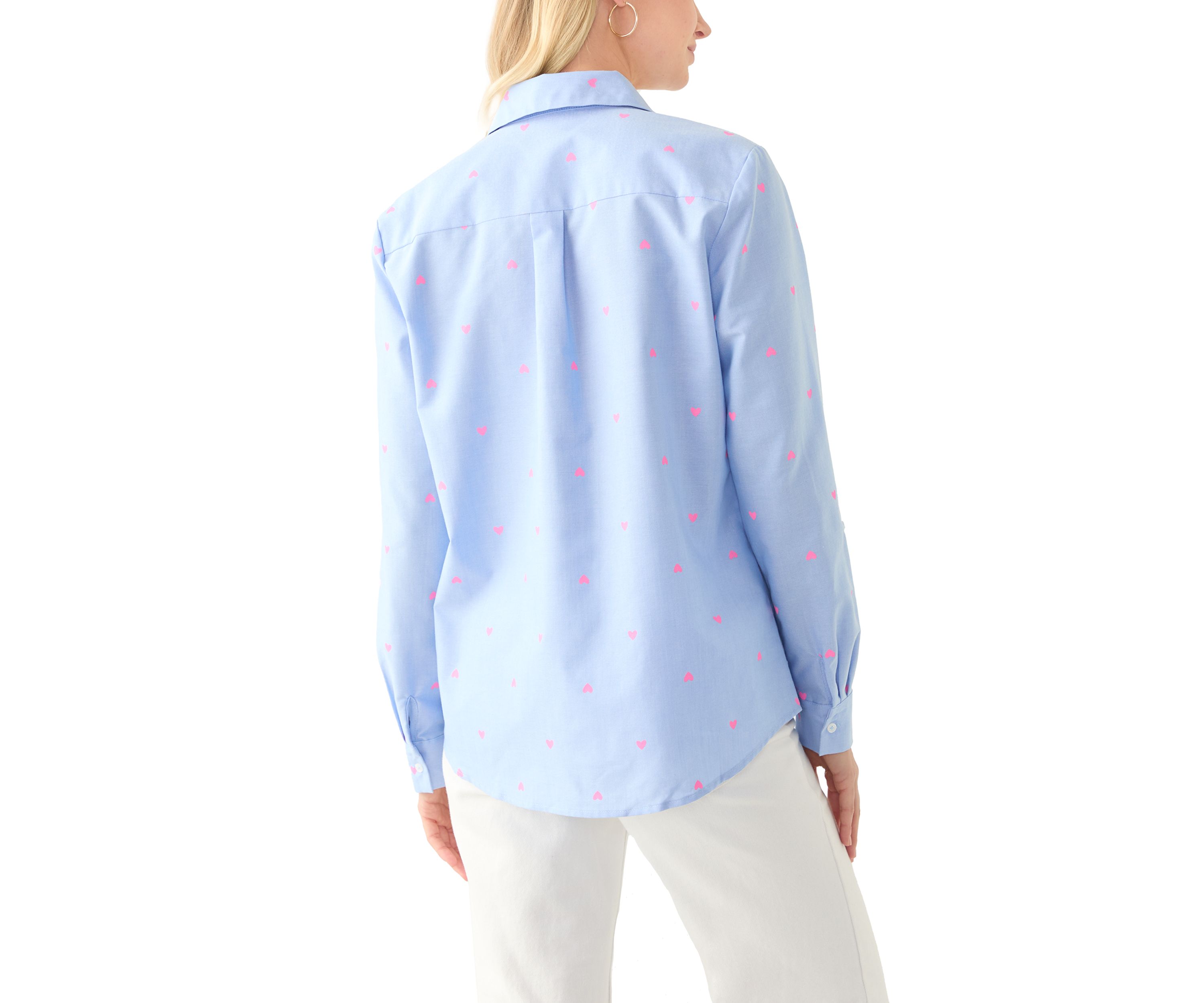 Petite Roll Tab Sleeve Collared Shirt
