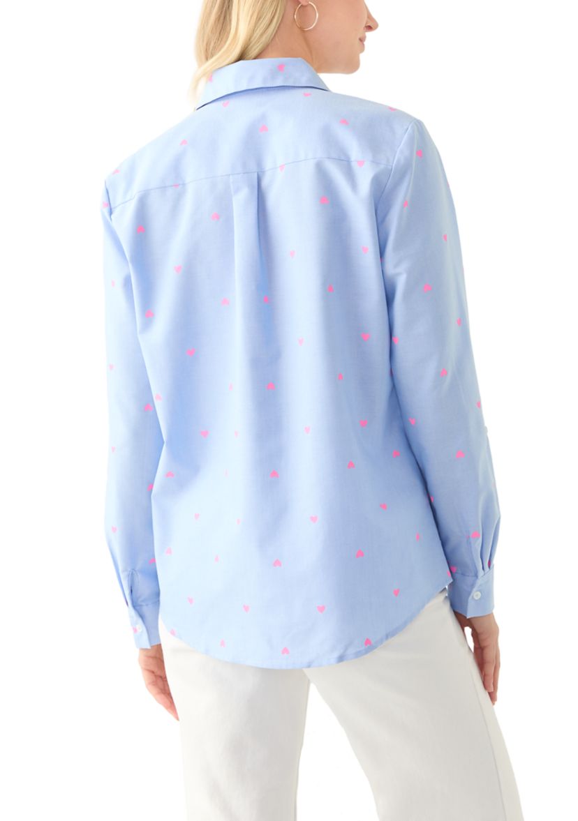 Petite Roll Tab Sleeve Collared Shirt