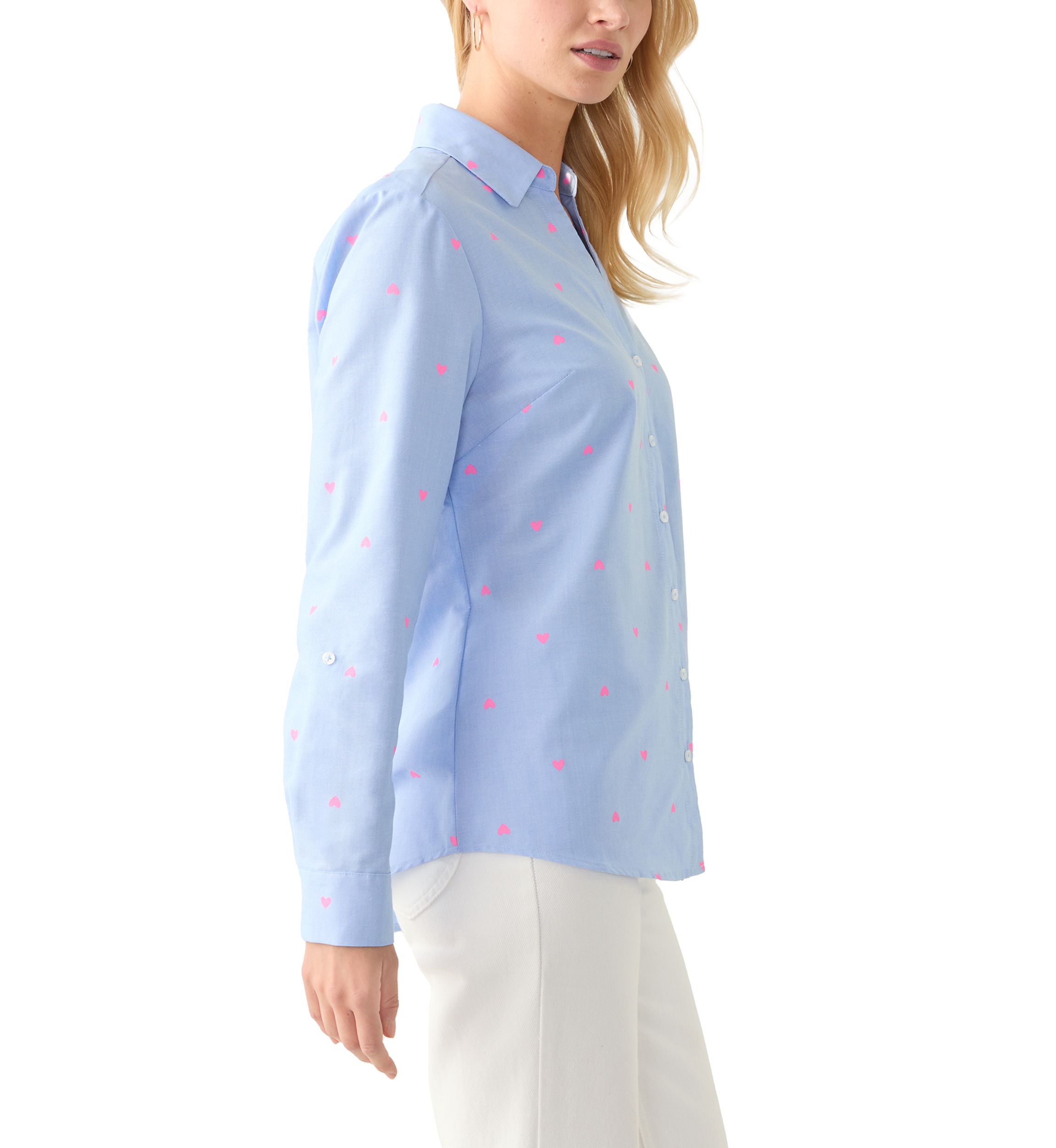 Petite Roll Tab Sleeve Collared Shirt