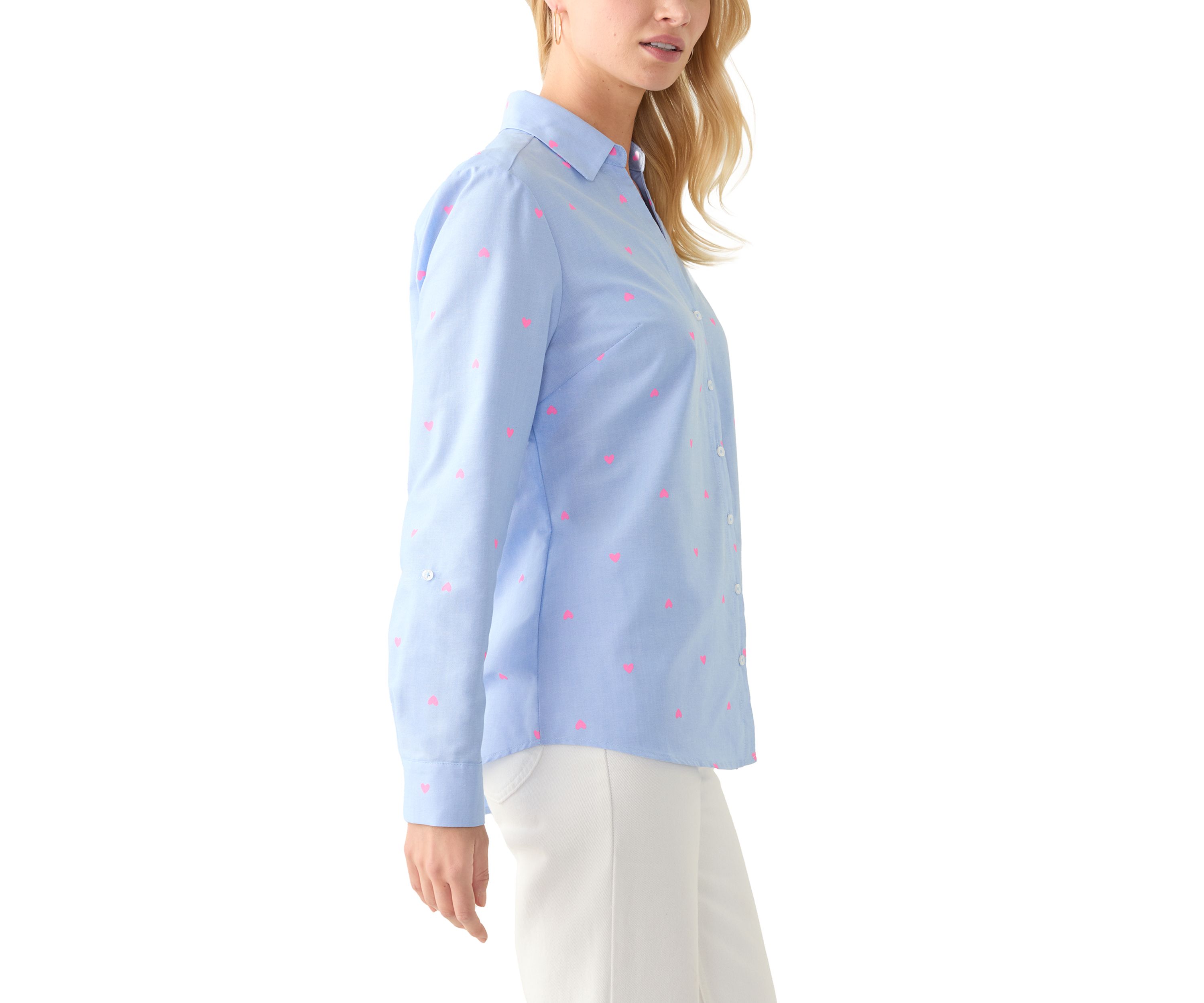 Petite Roll Tab Sleeve Collared Shirt