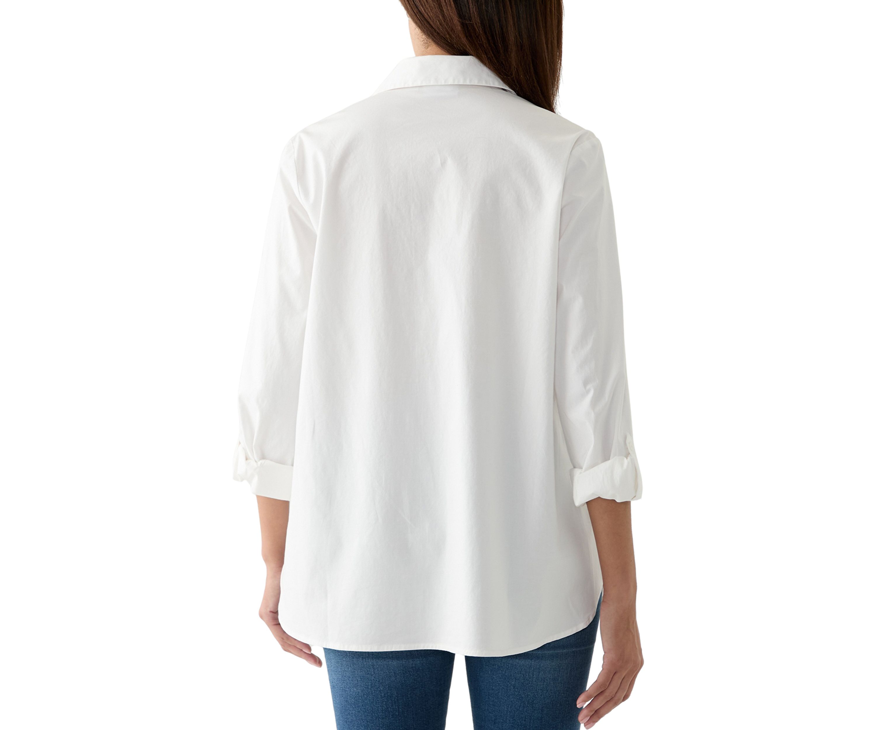 Womens Solid Popover Tunic Top