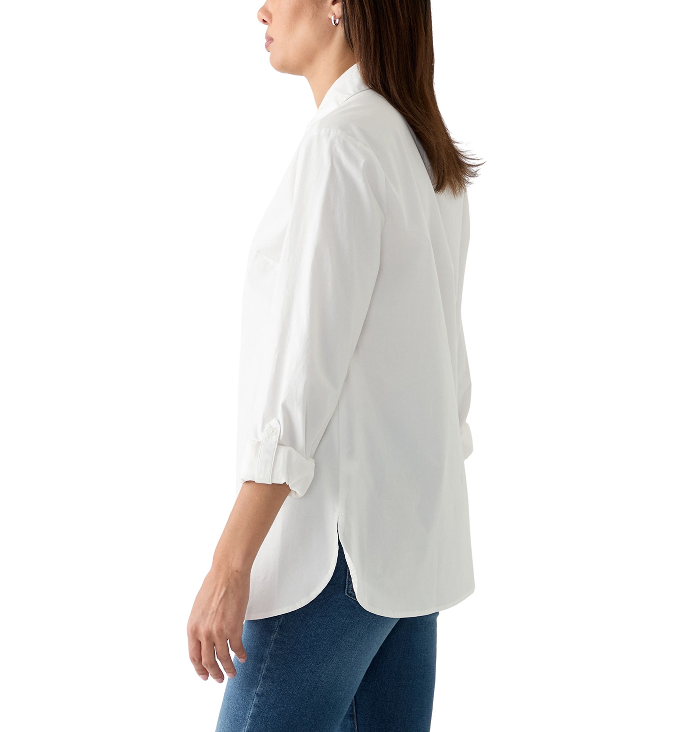 Womens Solid Popover Tunic Top