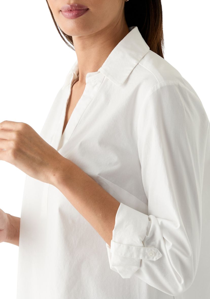 Womens Solid Popover Tunic Top