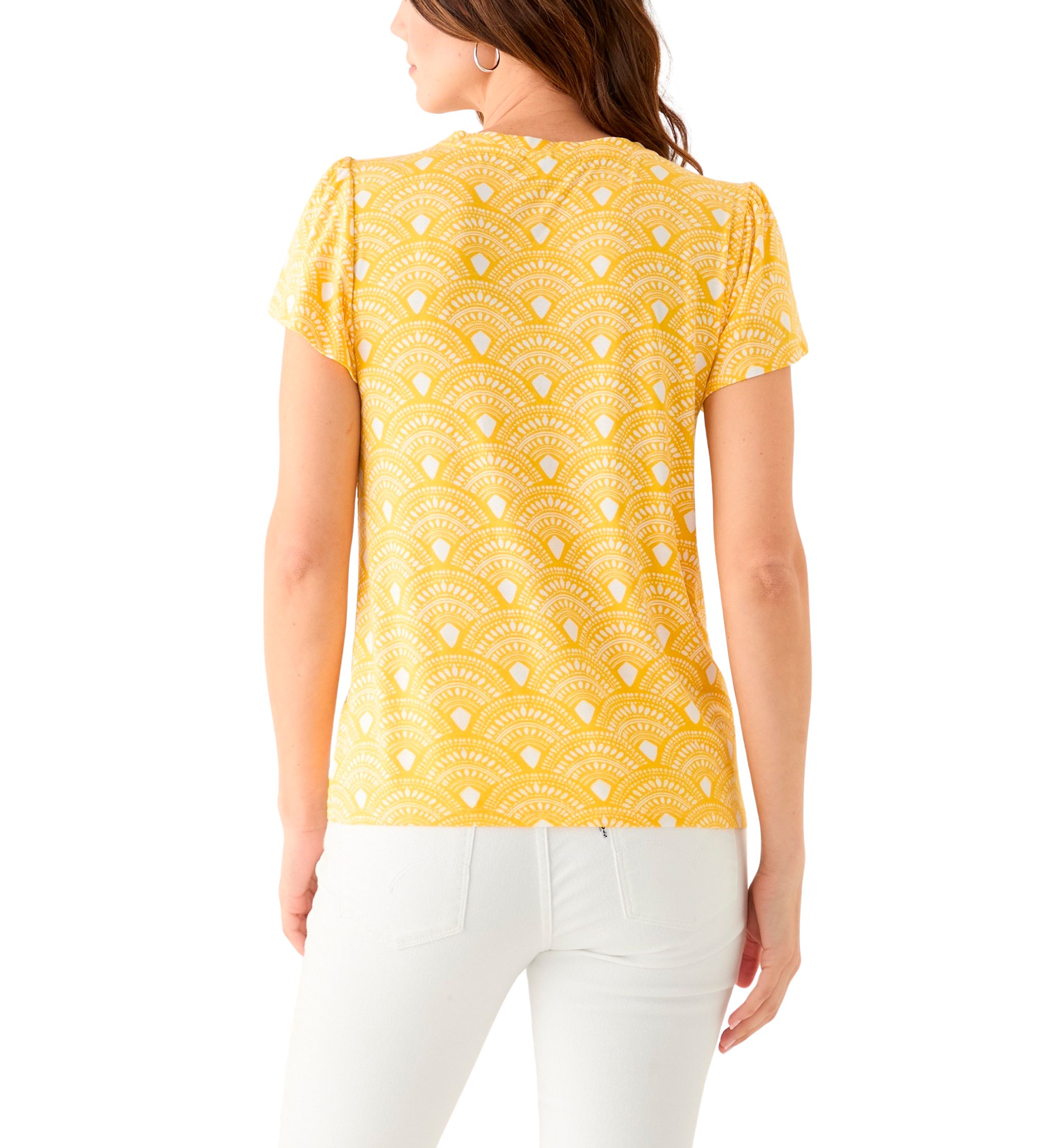 Womens Printed Tulip Sleeve T-Shirt
