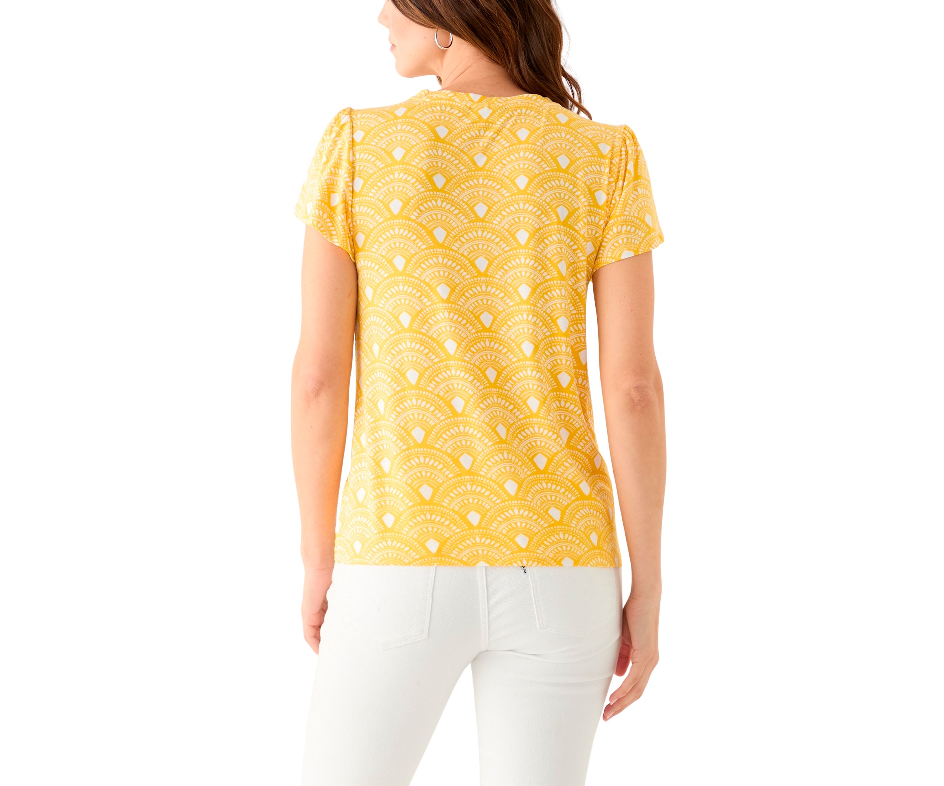 Womens Printed Tulip Sleeve T-Shirt