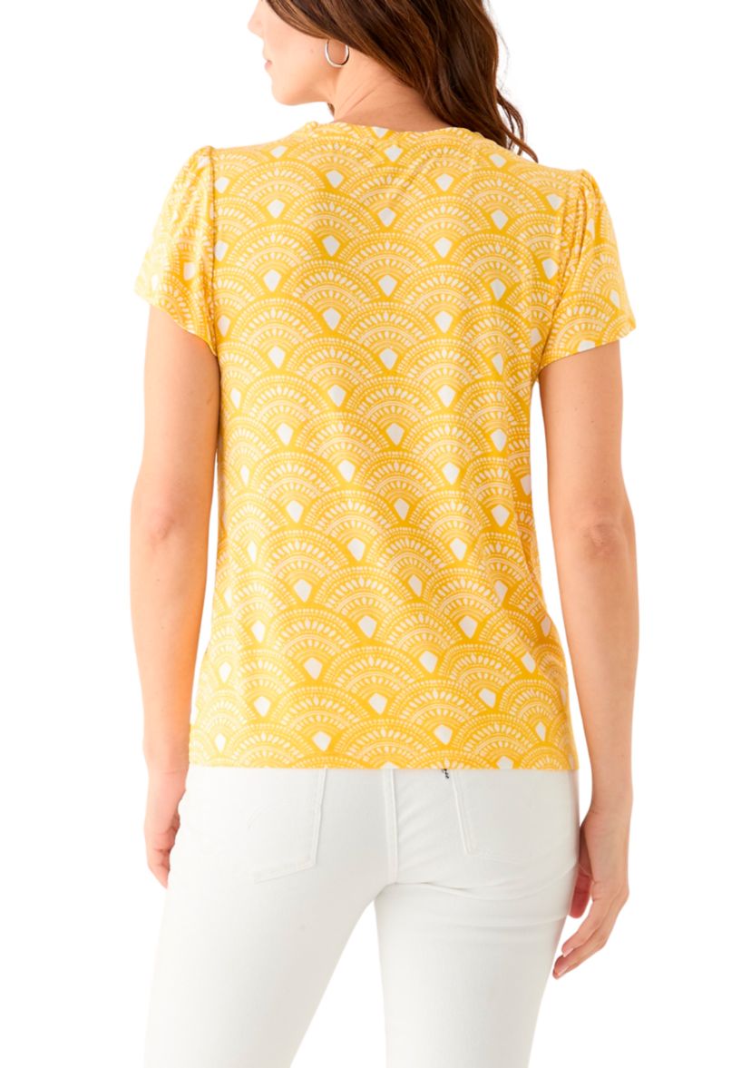 Womens Printed Tulip Sleeve T-Shirt