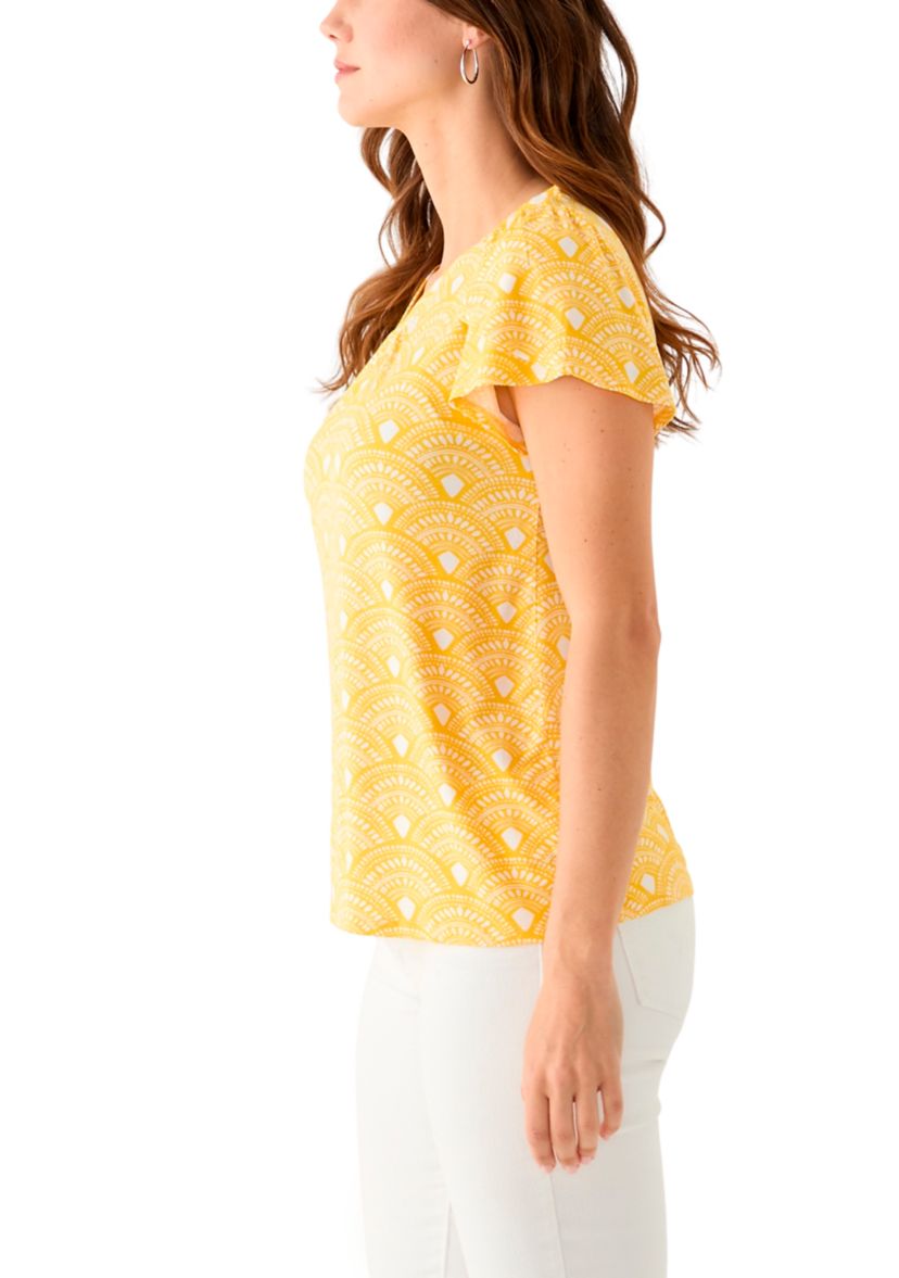 Womens Printed Tulip Sleeve T-Shirt