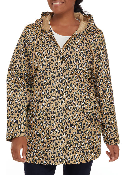 Plus Size Leopard Anorak Jacket 