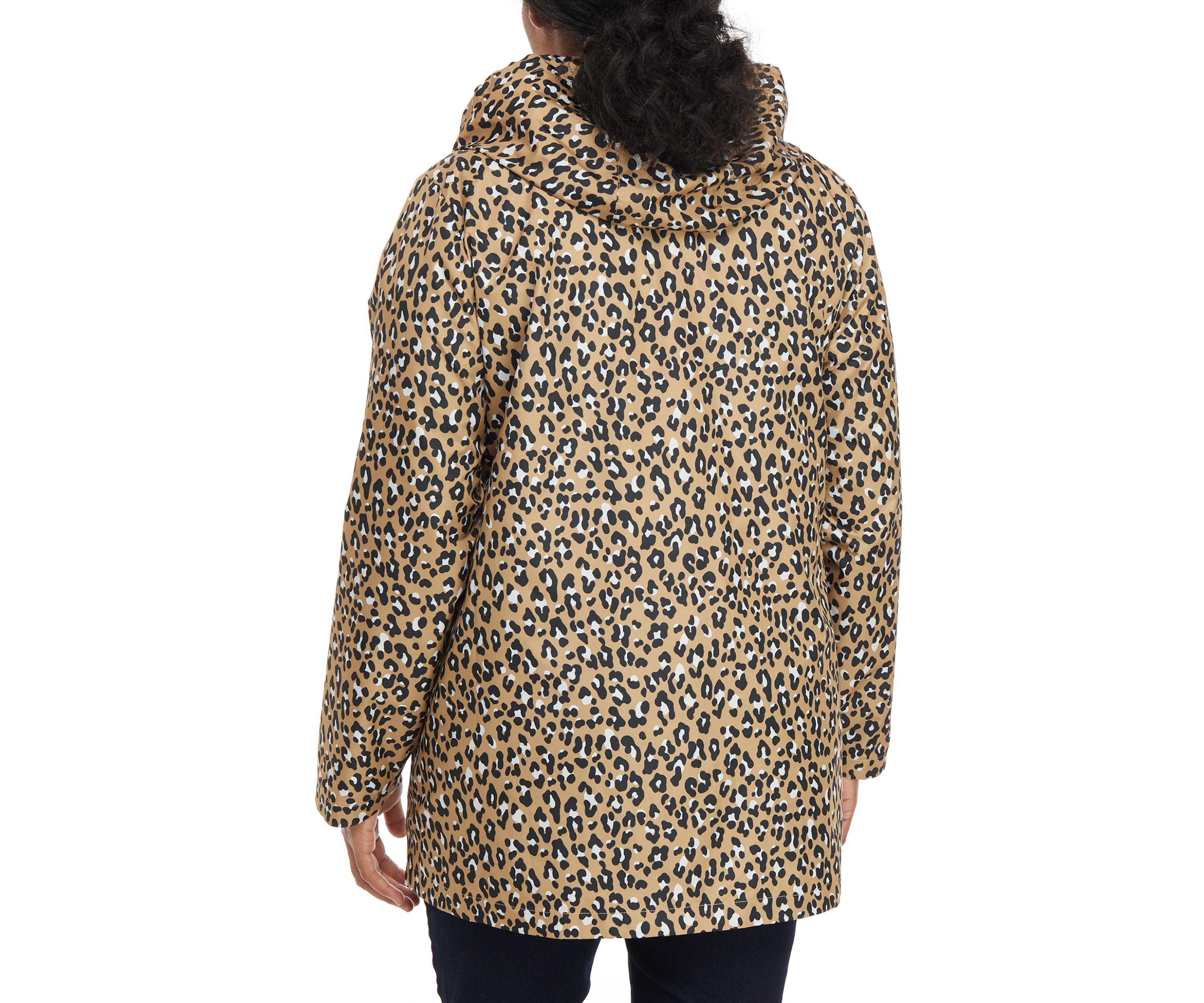 Plus Size Leopard Anorak Jacket 
