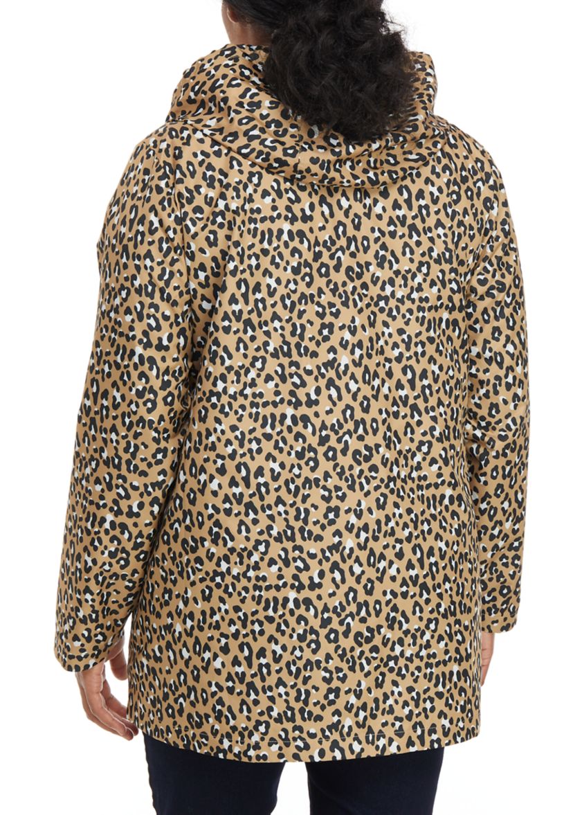 Plus Size Leopard Anorak Jacket 