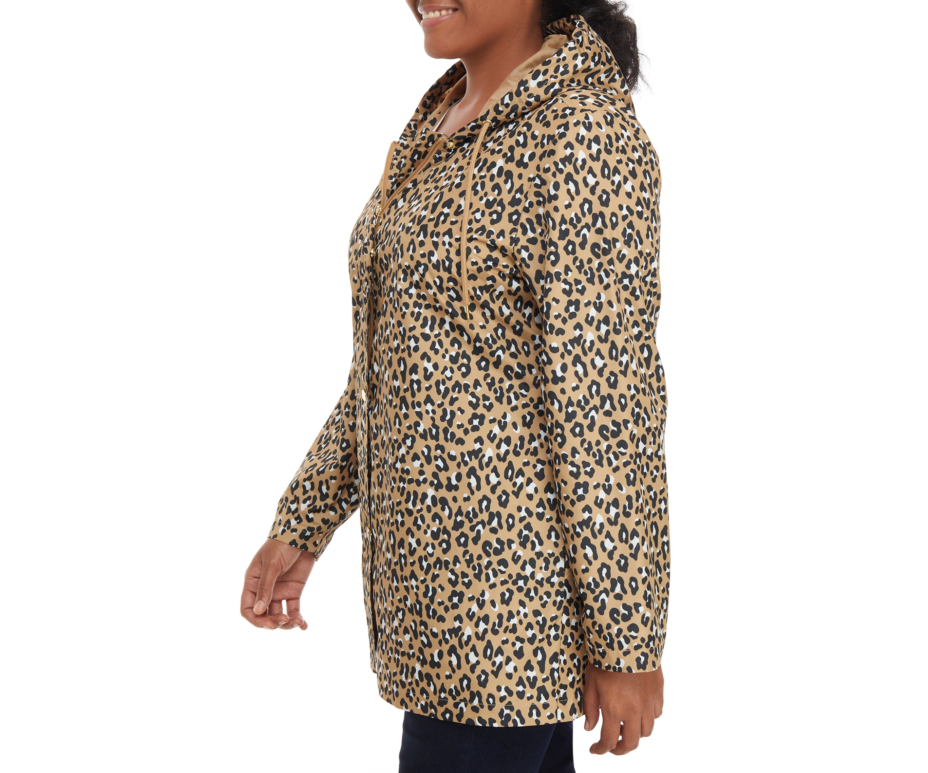 Plus Size Leopard Anorak Jacket 